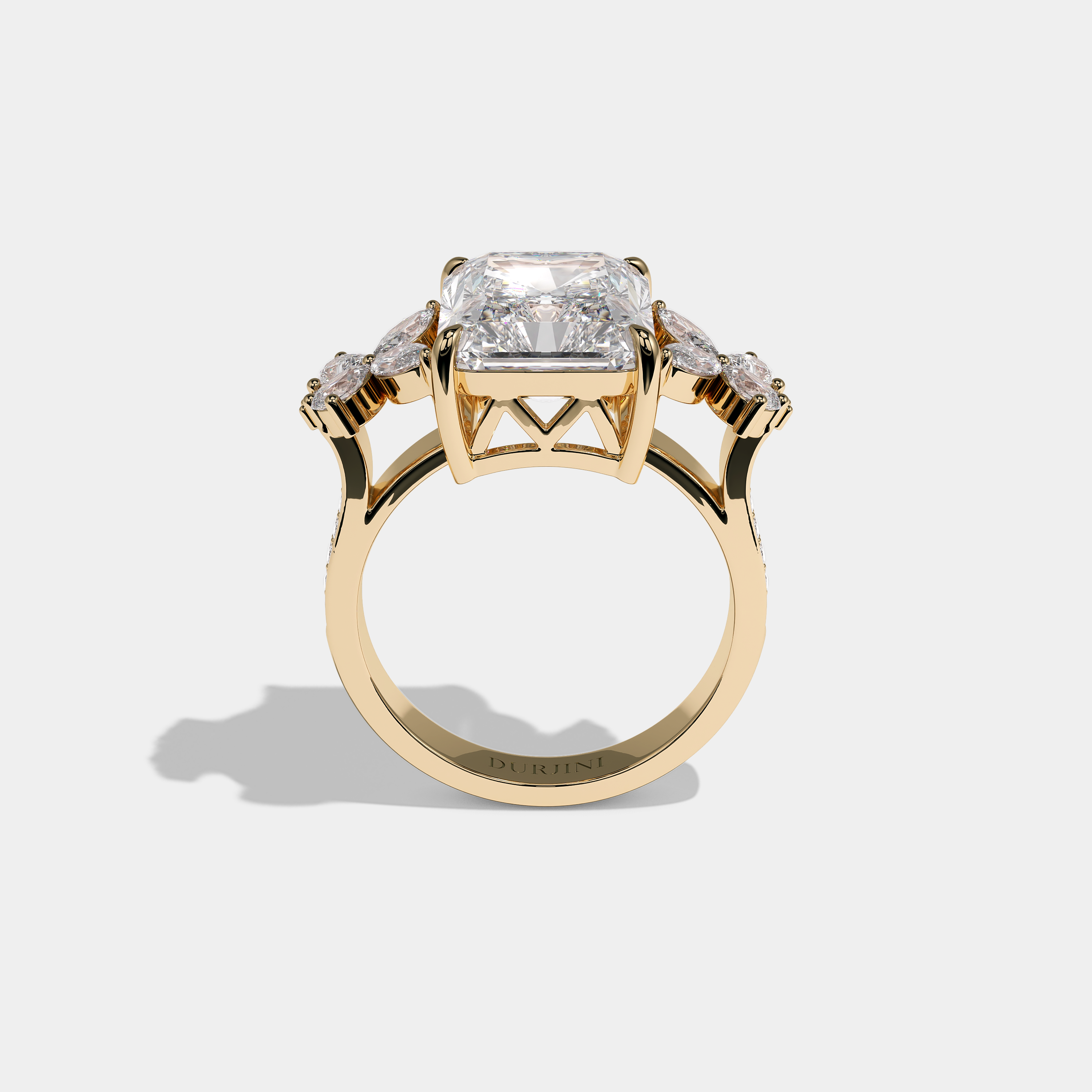 Anastasia Amarante Diamond Radiant Halo Engagement Ring 18K Yellow Gold 20.00ct