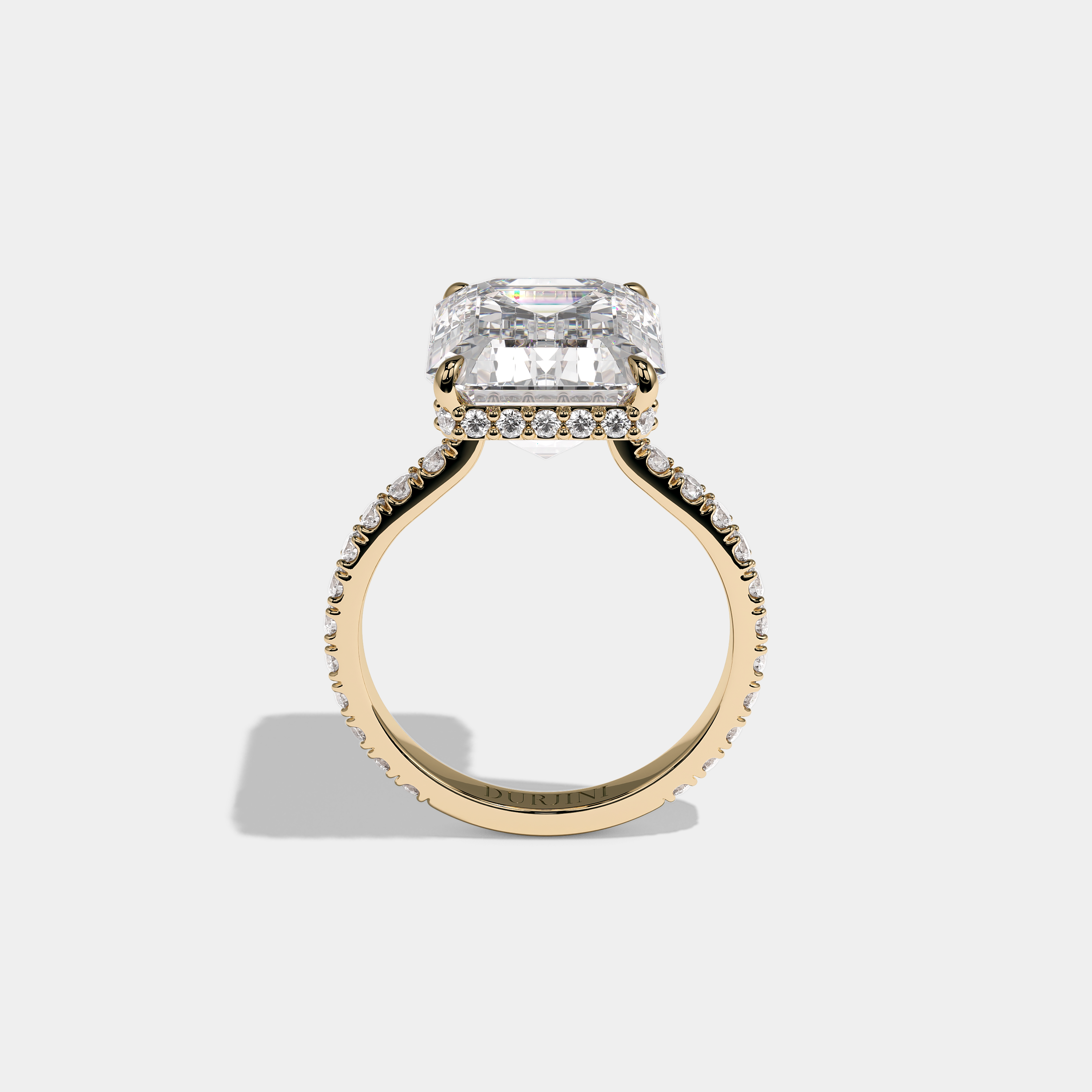 Florin Serenade Diamond Emerald Halo Engagement Ring 18K Yellow Gold 8.00ct