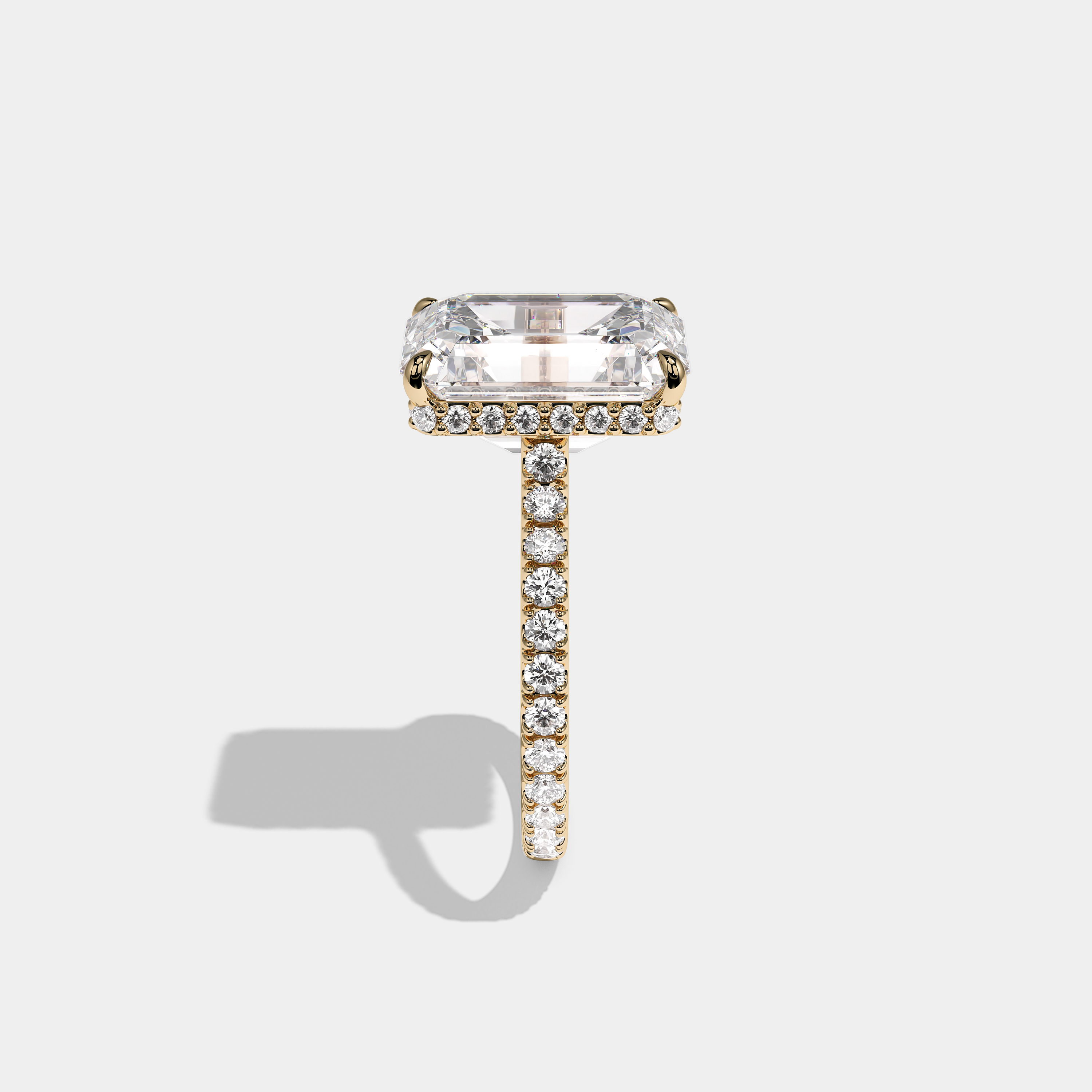 Florin Serenade Diamond Emerald Halo Engagement Ring 18K Yellow Gold 8.00ct