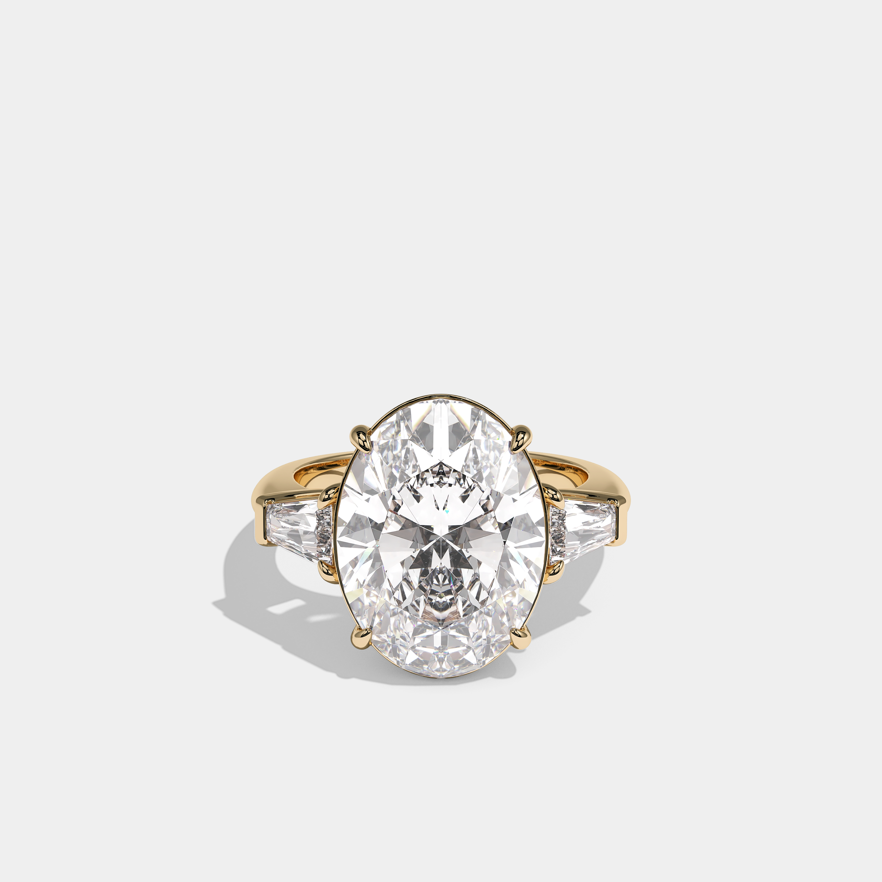 Isolde du Vent Diamond Oval Halo Engagement Ring 18K Yellow Gold 12.00ct