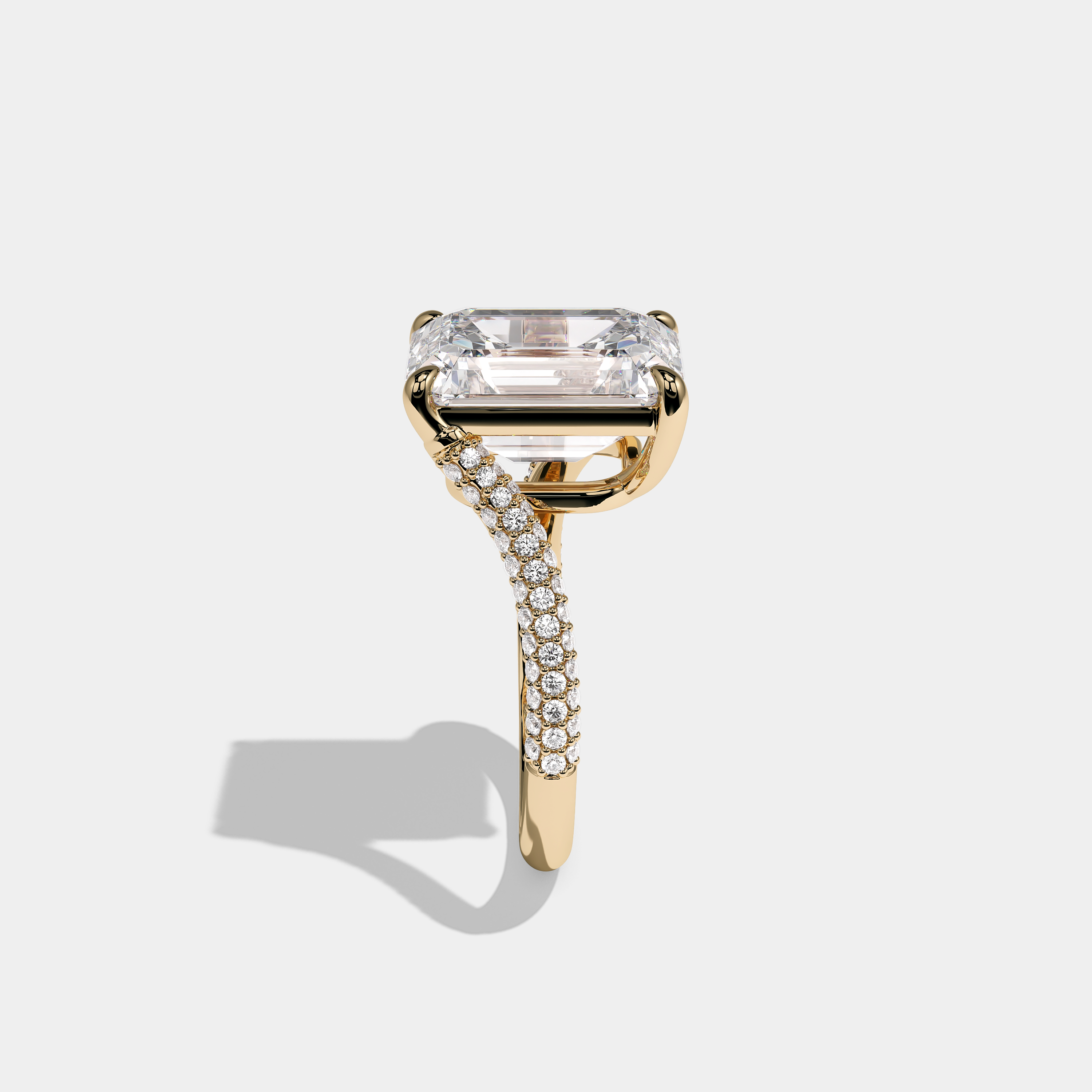 Comtesse d’Orée Diamond Emerald Engagement Ring 18K Yellow Gold 10.00ct