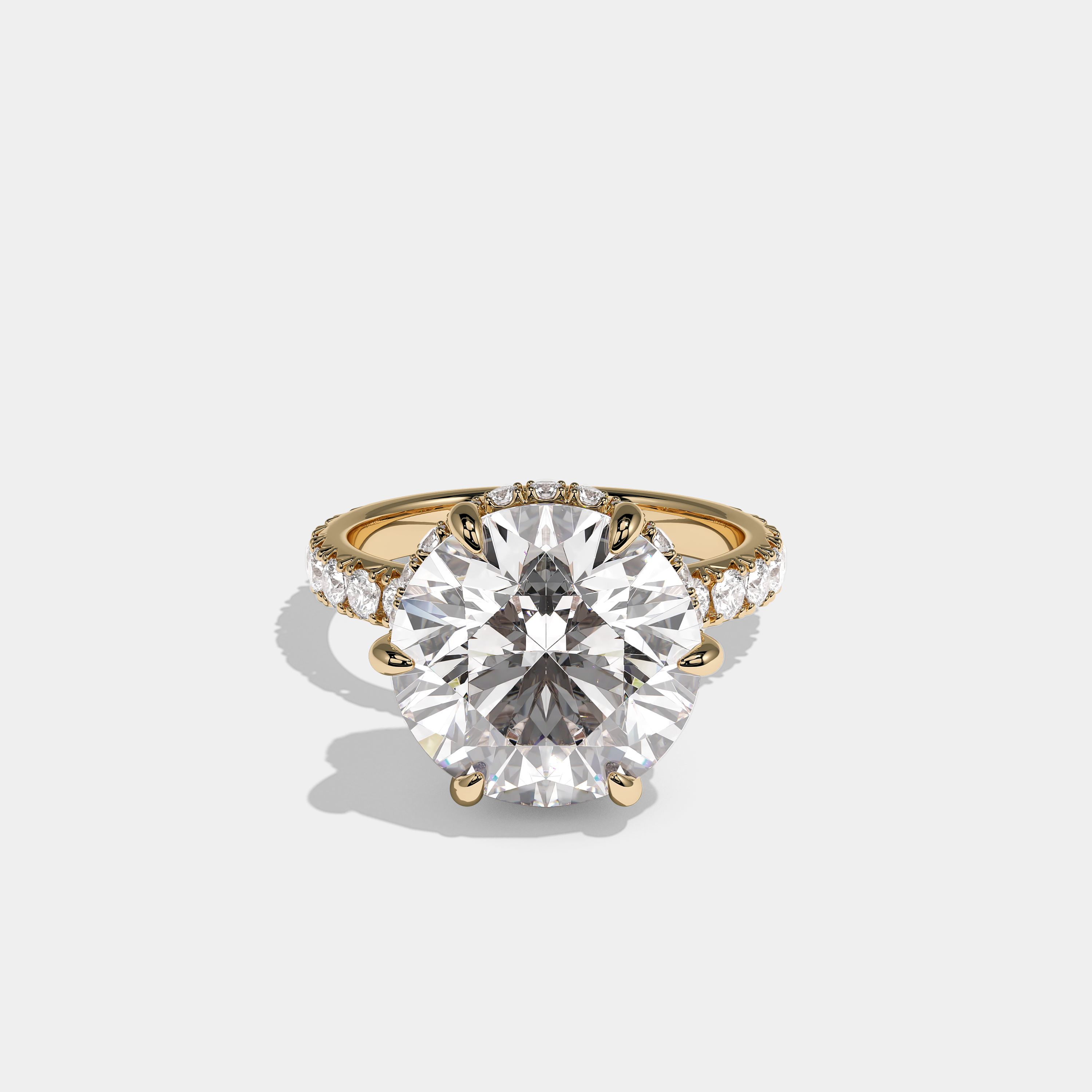 Front View – Kurbãni Durjini Corvane Royale Diamond Round Brilliant Halo Engagement Ring