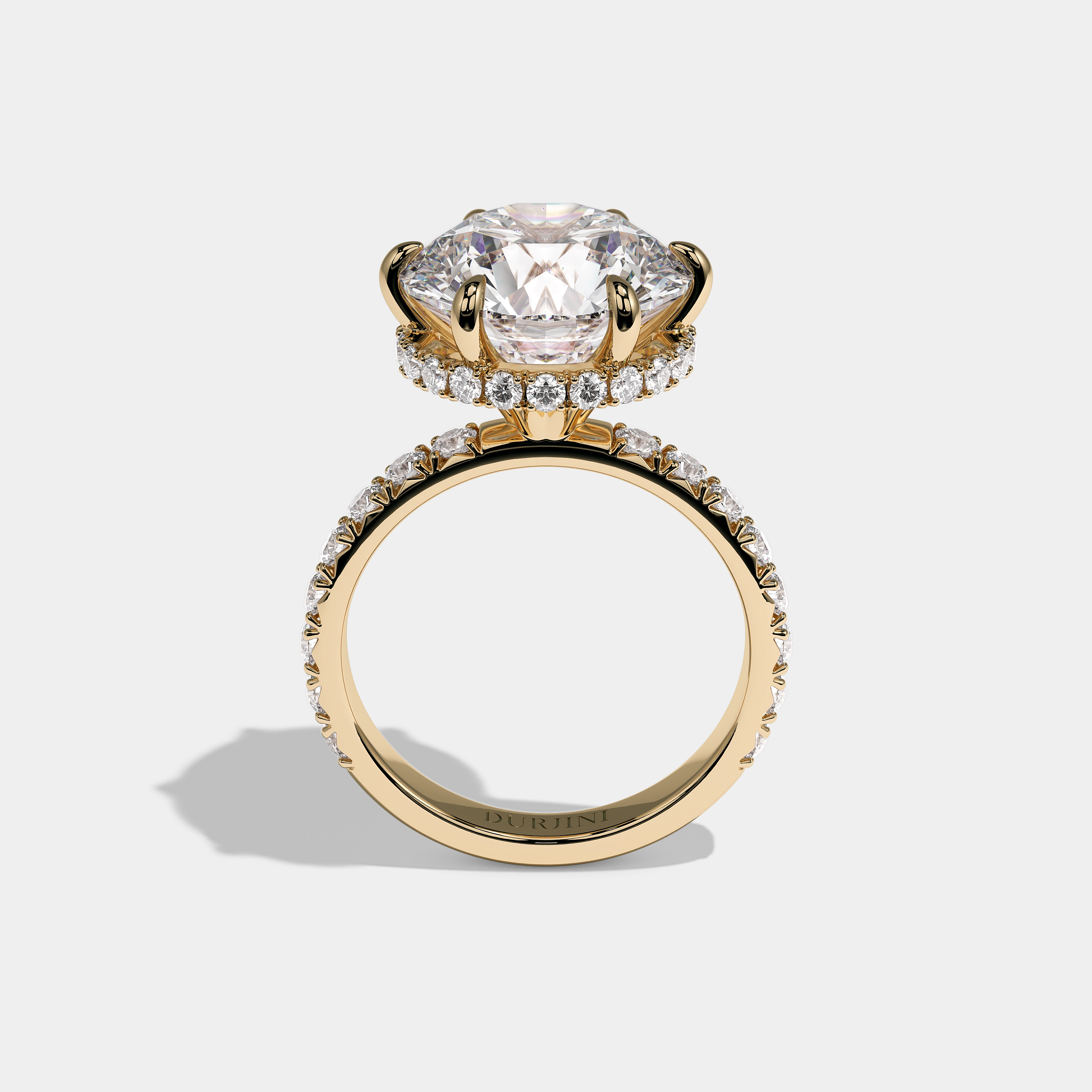 Full View – Kurbãni Durjini Corvane Royale Diamond Round Brilliant Halo Engagement Ring