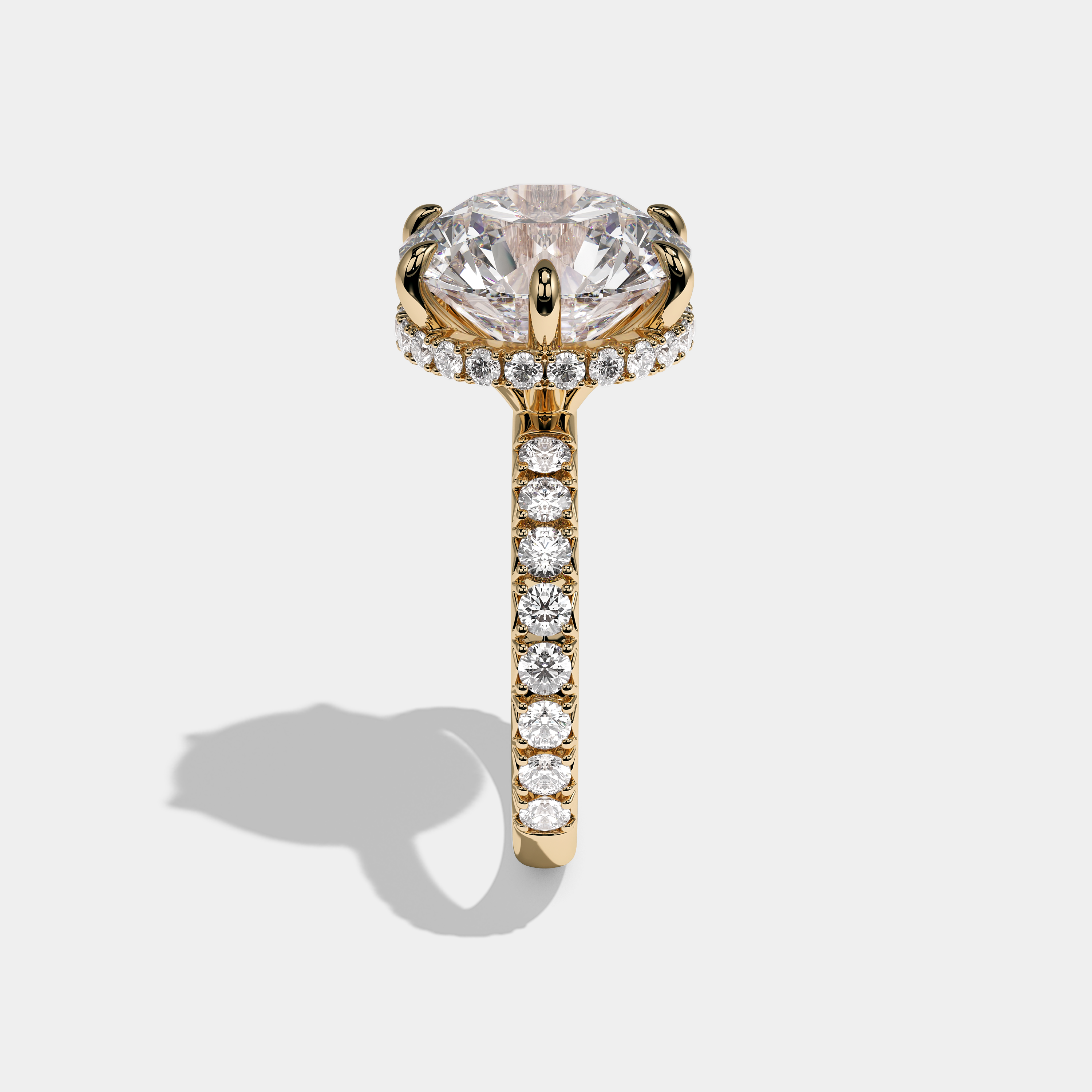 Side View – Kurbãni Durjini Corvane Royale Diamond Round Brilliant Halo Engagement Ring
