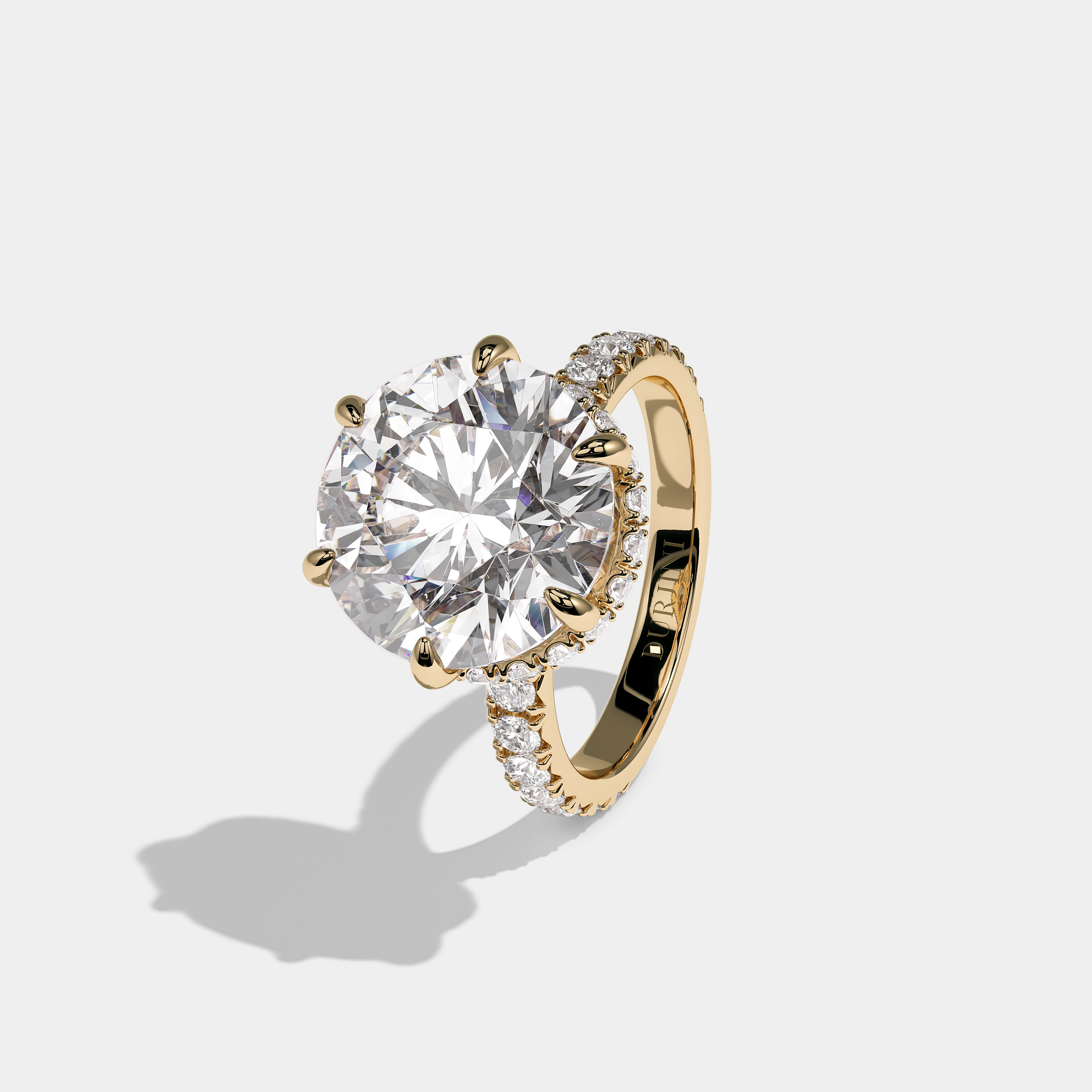 Left View – Kurbãni Durjini Corvane Royale Diamond Round Brilliant Halo Engagement Ring