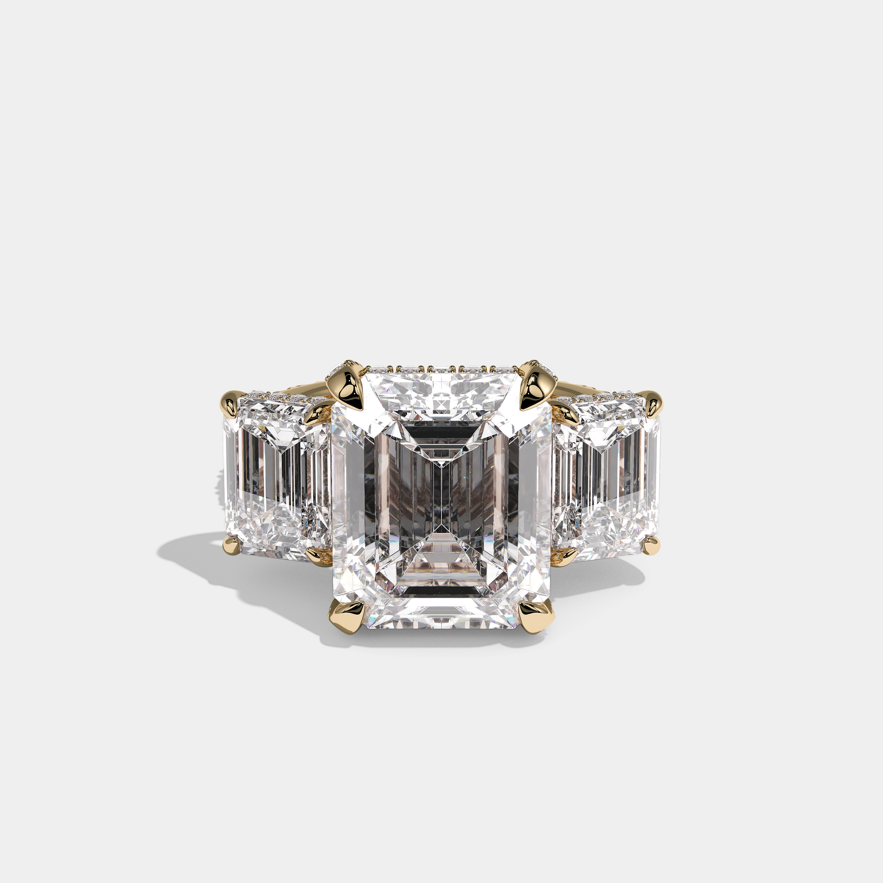 Front View – Kurbãni Durjini Marcellin Royale Diamond Emerald Halo Engagement Ring