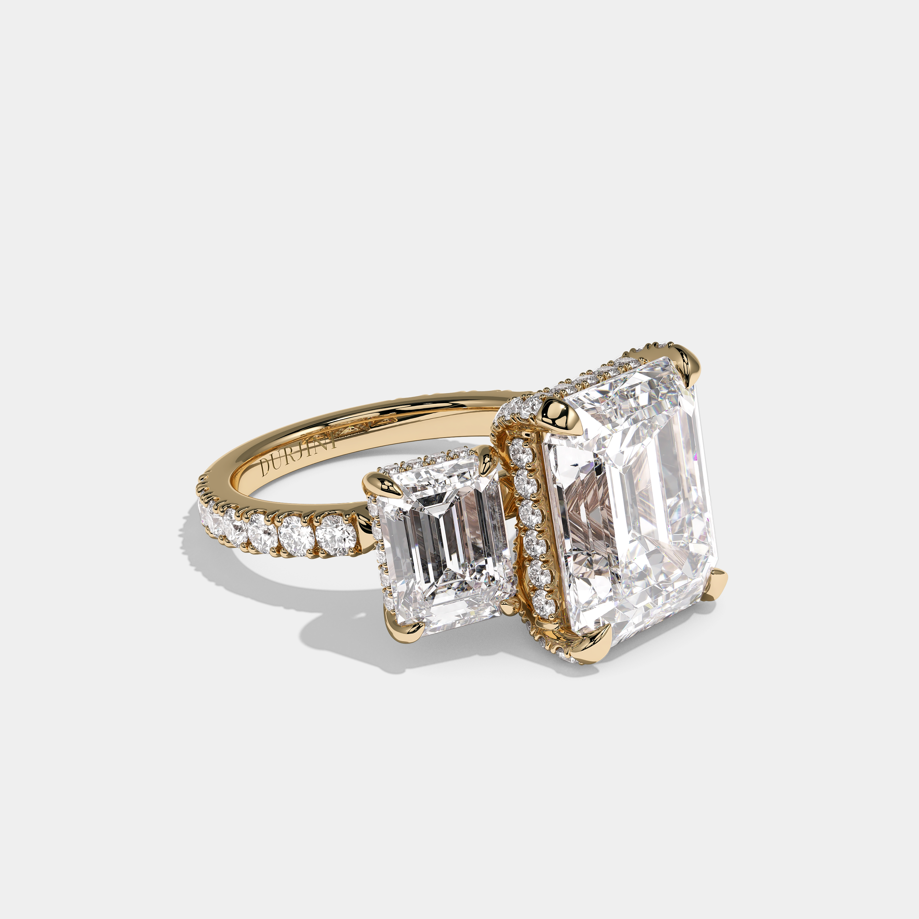 Right View – Kurbãni Durjini Marcellin Royale Diamond Emerald Halo Engagement Ring