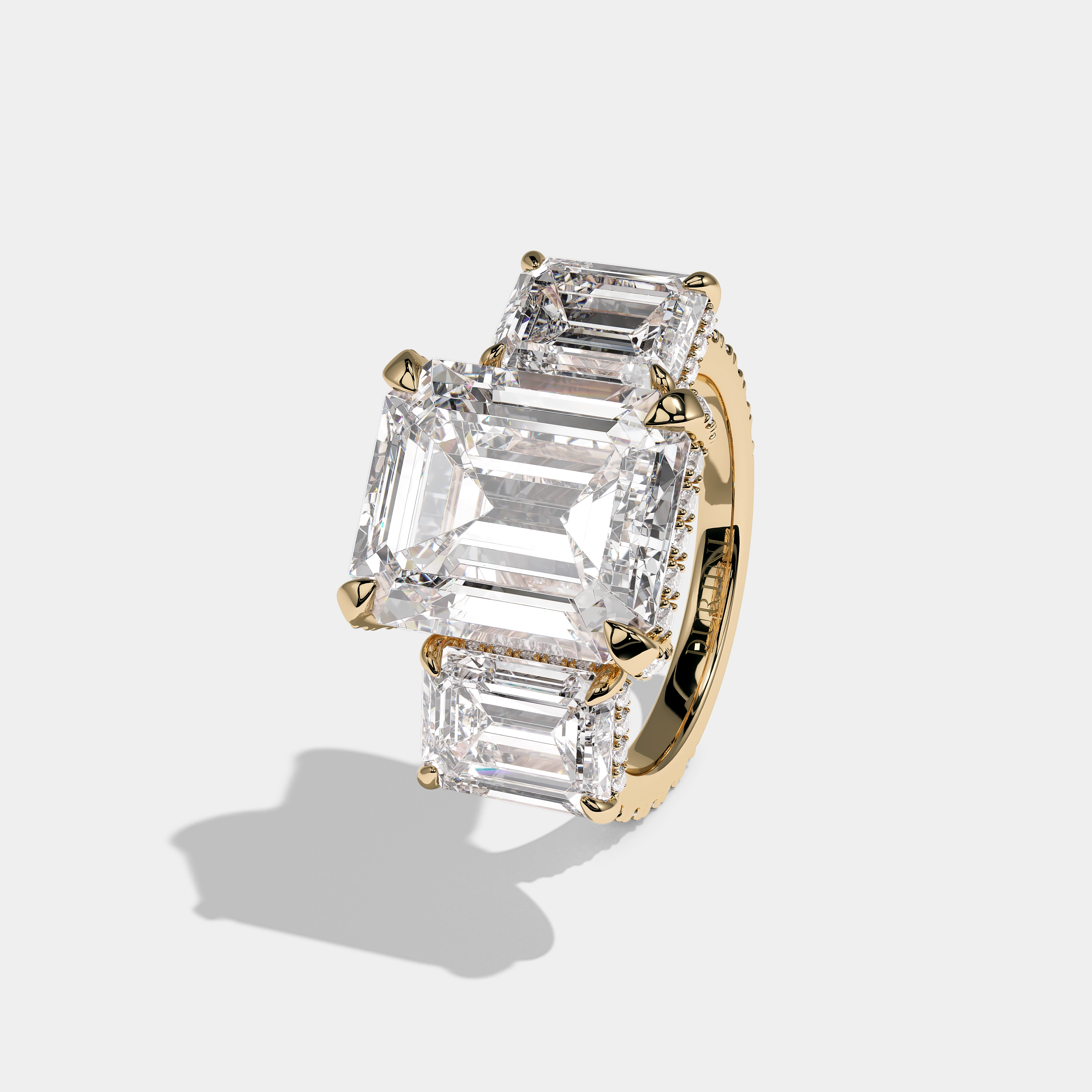 Left View – Kurbãni Durjini Marcellin Royale Diamond Emerald Halo Engagement Ring