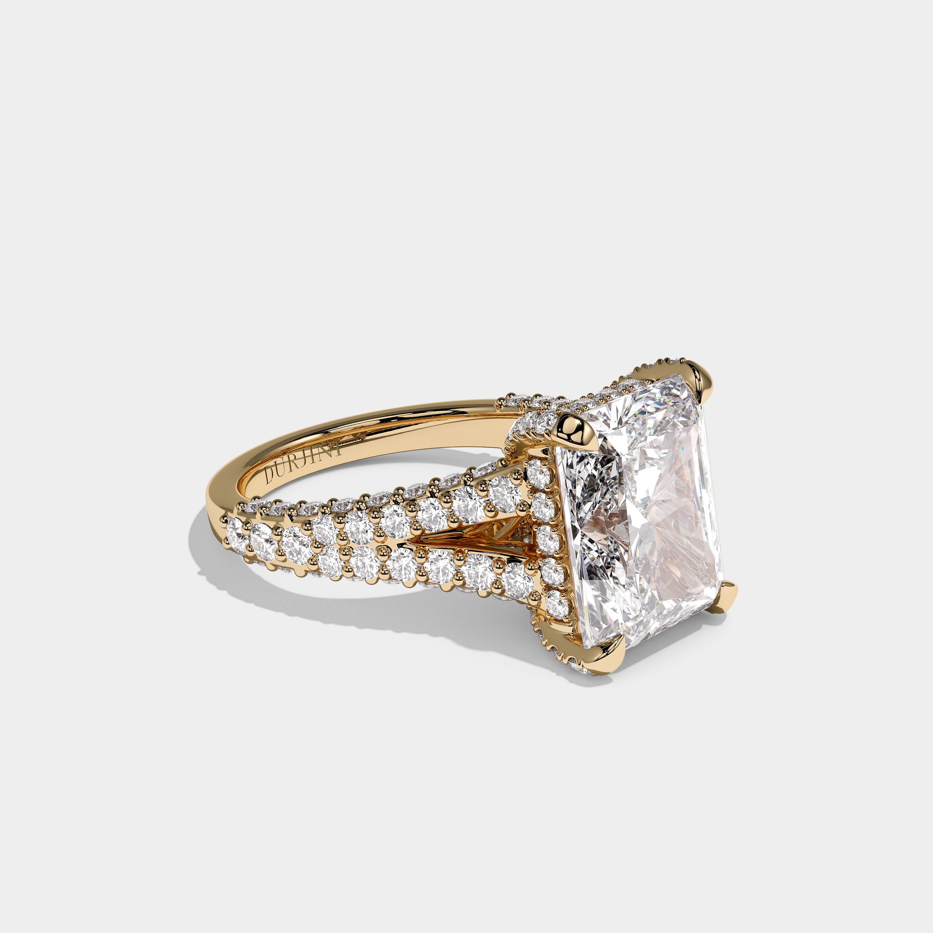 Right View – Kurbãni Durjini Elowen Royale Diamond Radiant Halo Engagement Ring