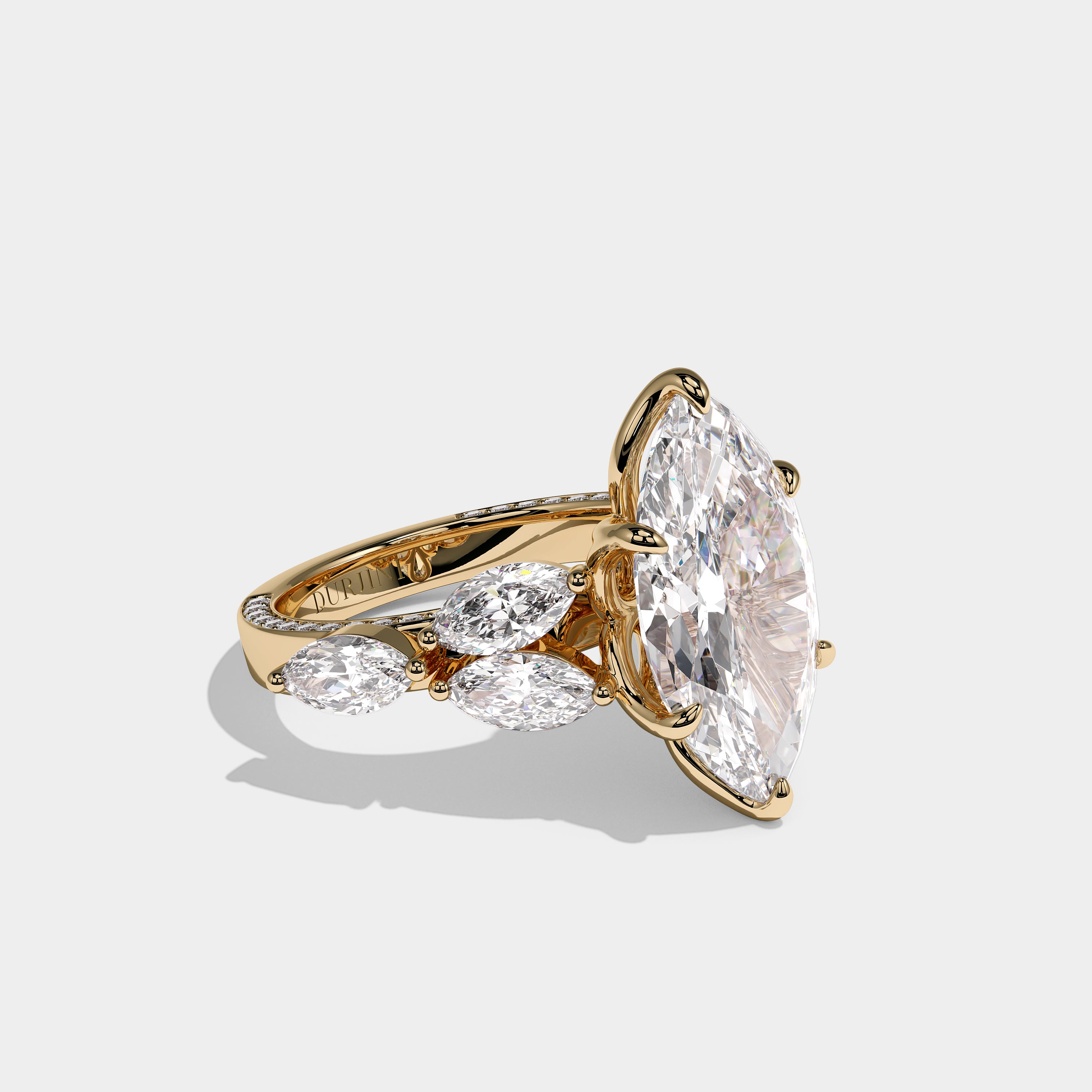 Seraphine Royale Diamond Marquise Engagement Ring 18K Yellow Gold 12.00ct