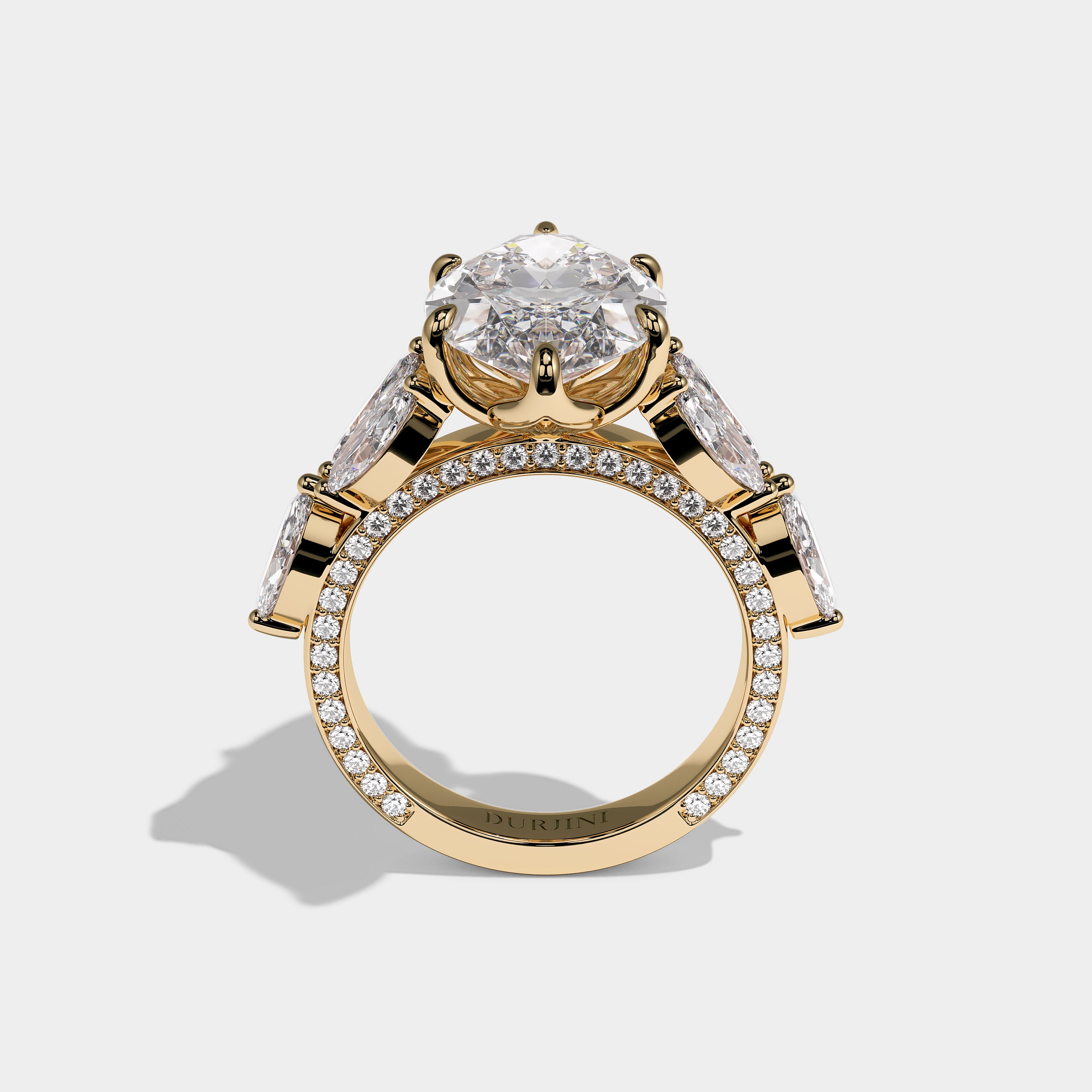 Seraphine Royale Diamond Marquise Engagement Ring 18K Yellow Gold 12.00ct