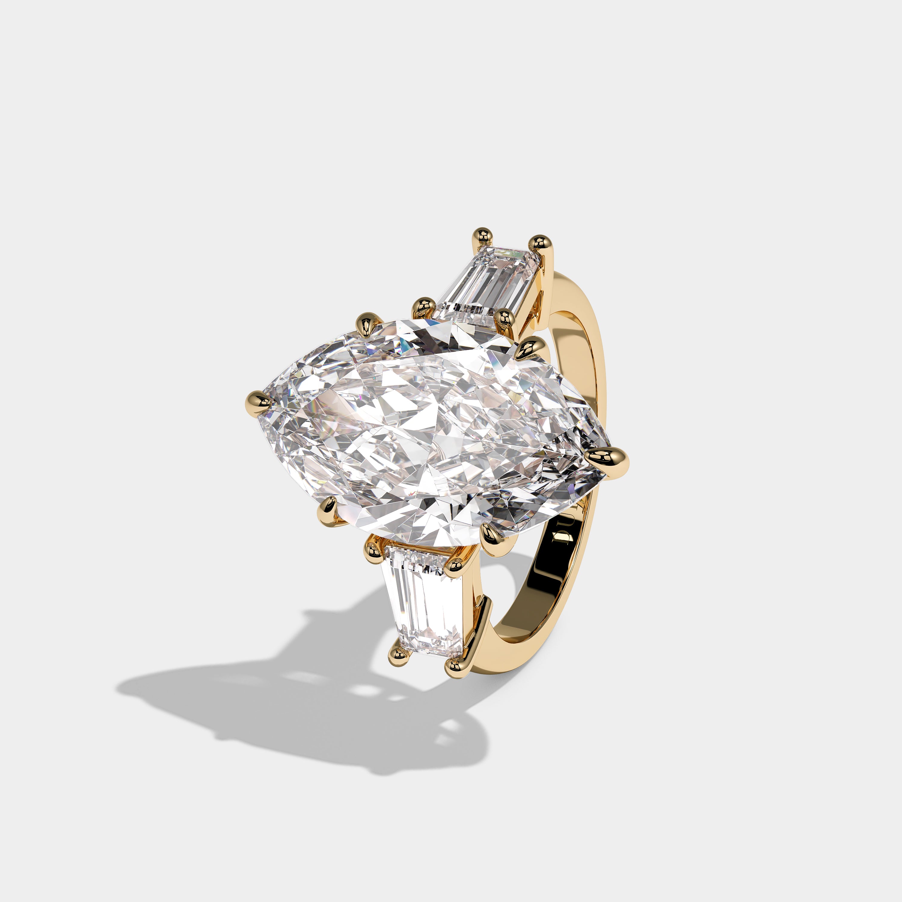 Left View – Kurbãni Durjini Orvella Royale Diamond Marquise Engagement Ring