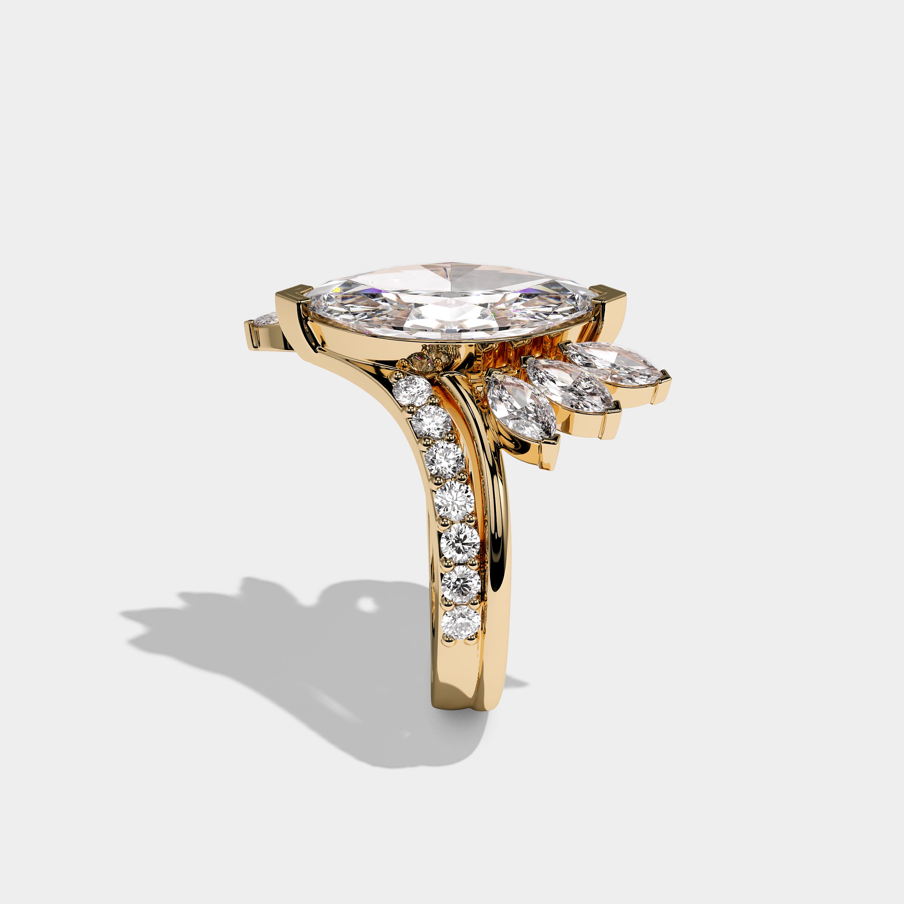 Side View – Kurbãni Durjini Bellorin Royale Diamond Marquise Engagement Ring