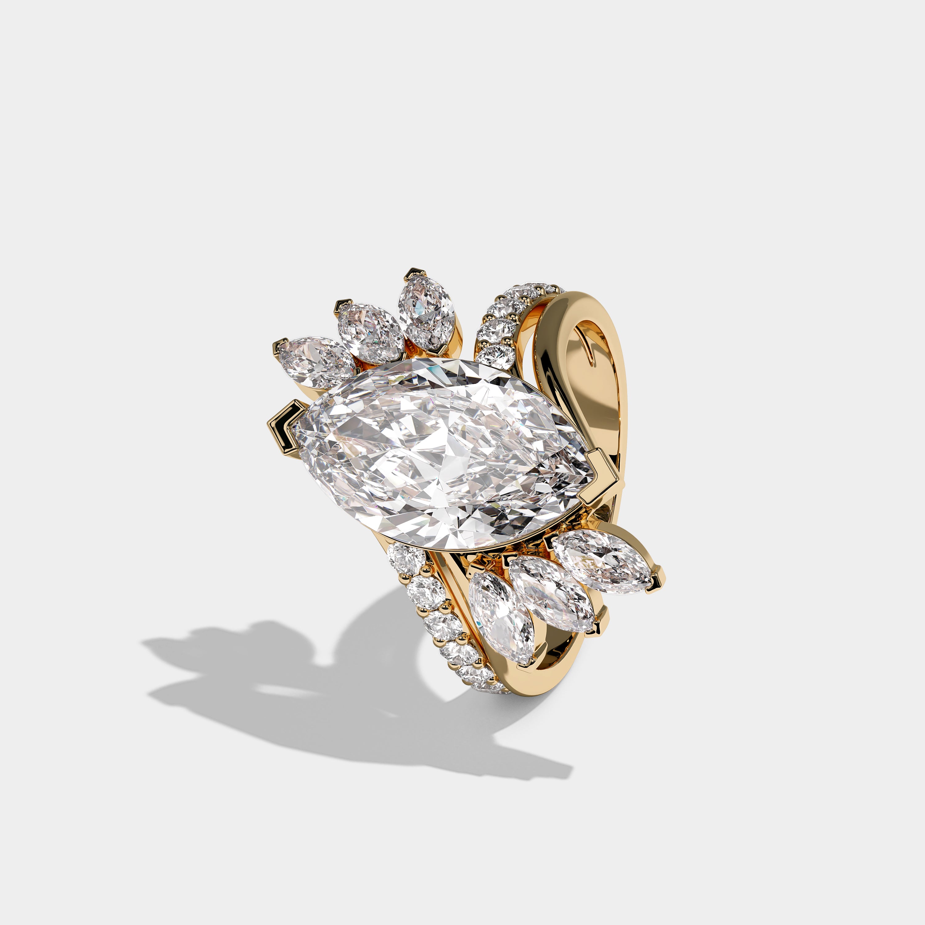 Left View – Kurbãni Durjini Bellorin Royale Diamond Marquise Engagement Ring