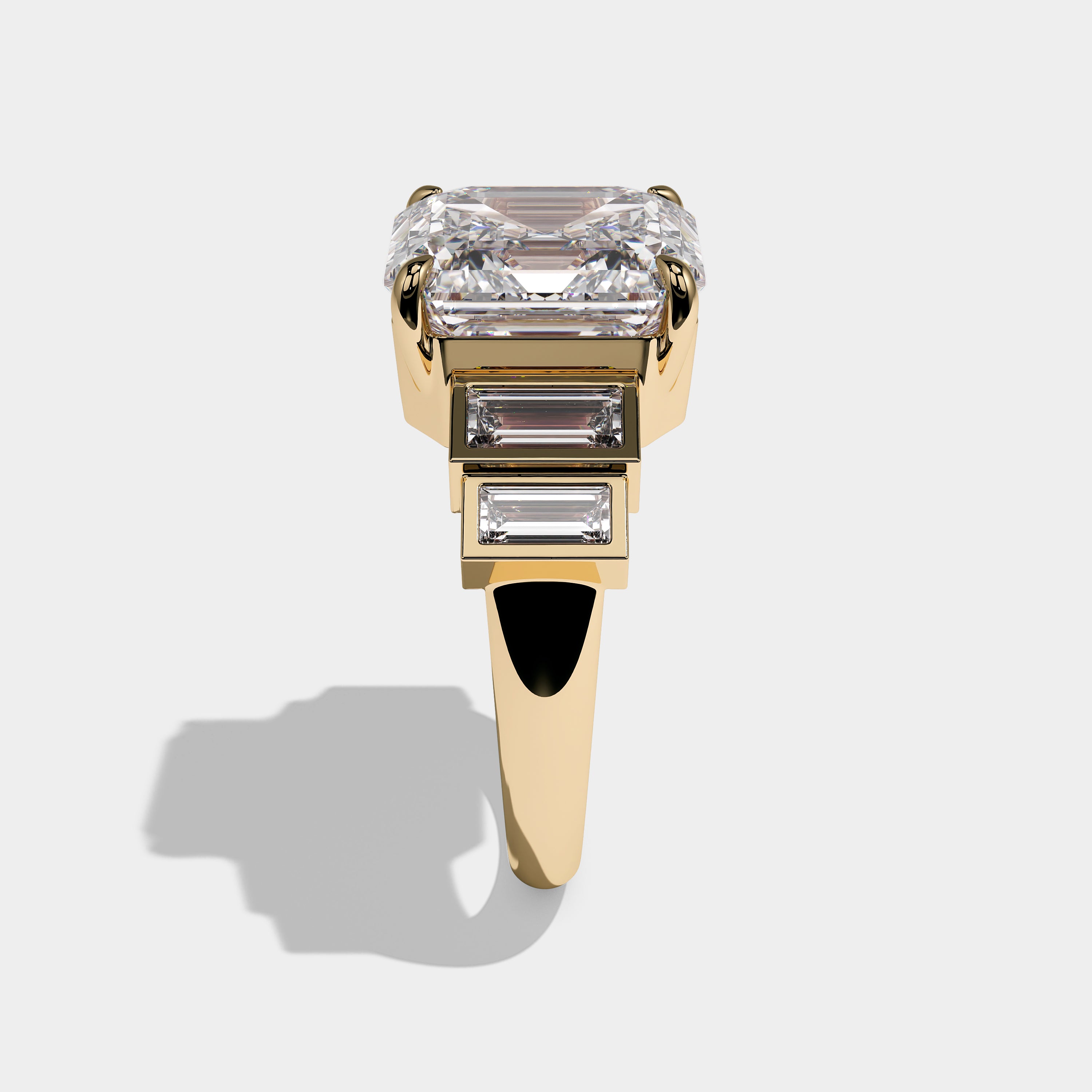 Alaric Royale Diamond Asscher Engagement Ring 18K Yellow Gold 16.00ct