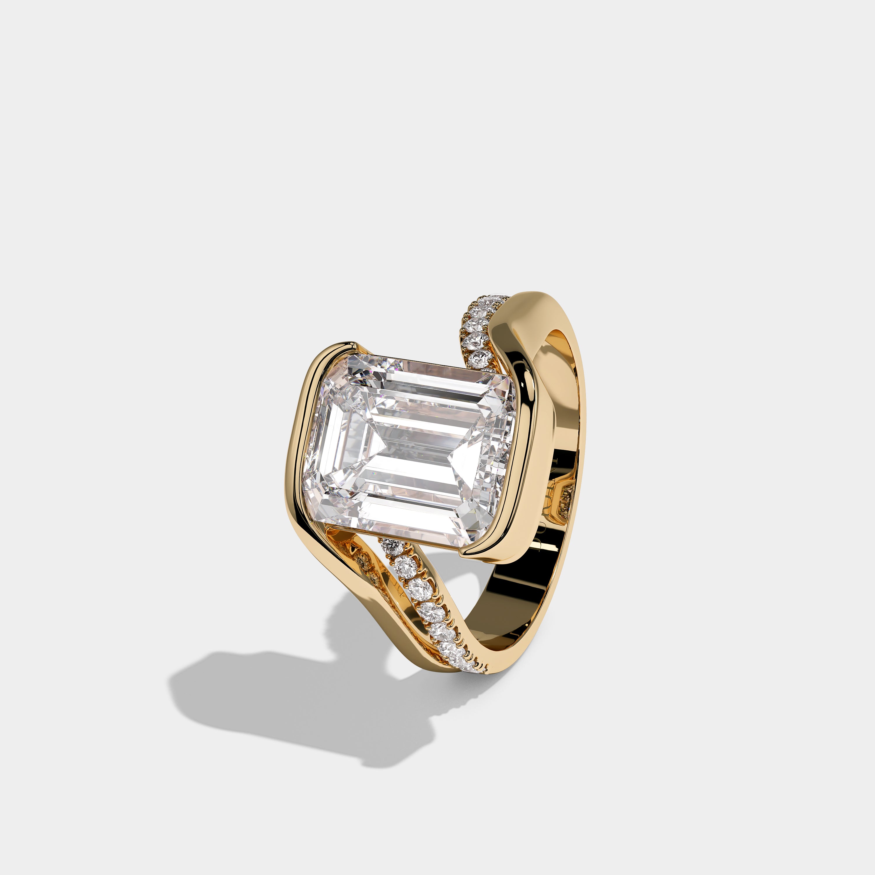 Left View – Kurbãni Durjini Virelle Royale Diamond Emerald Engagement Ring 