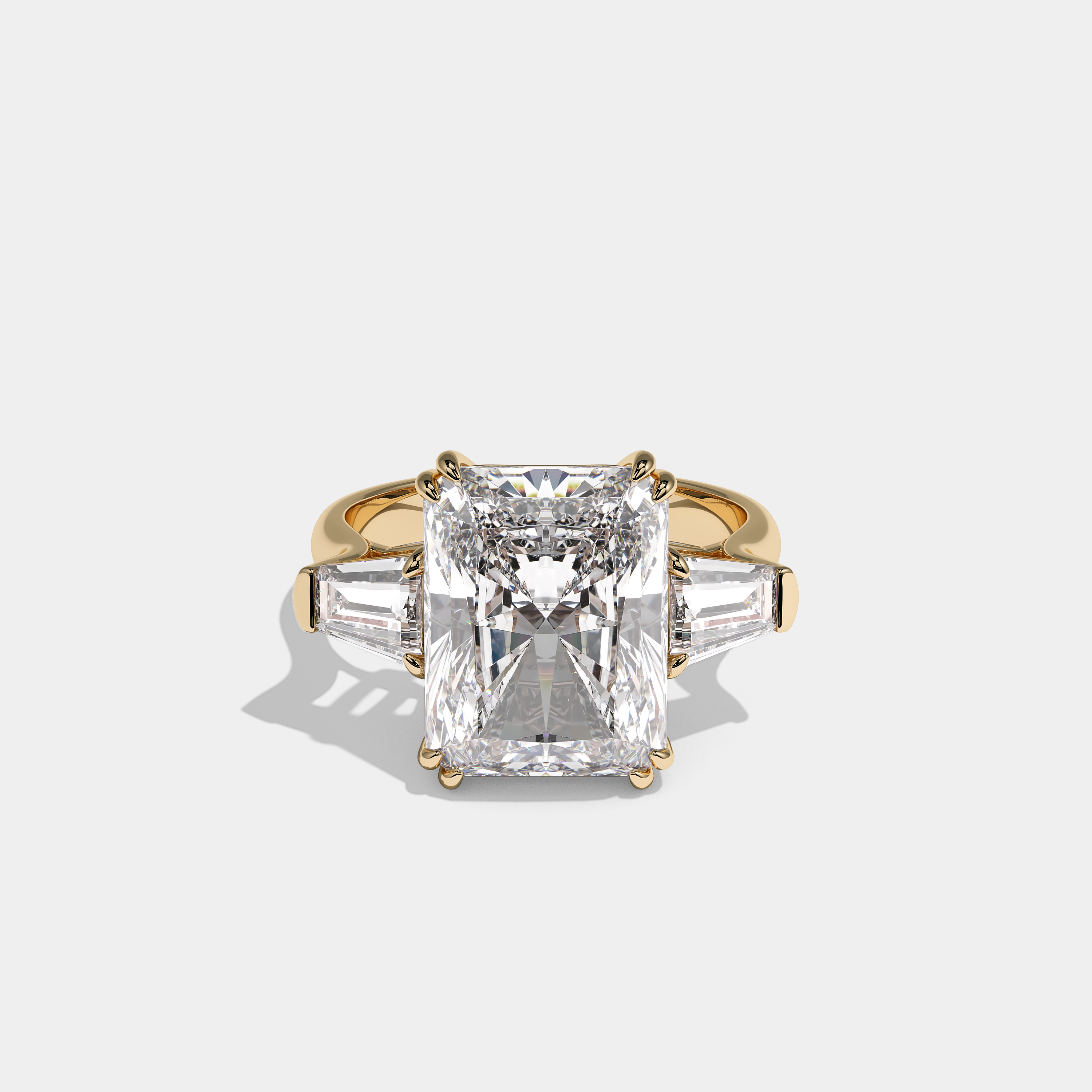 Front View – Kurbãni Durjini Solenne Royale Diamond Radiant Halo Engagement Ring