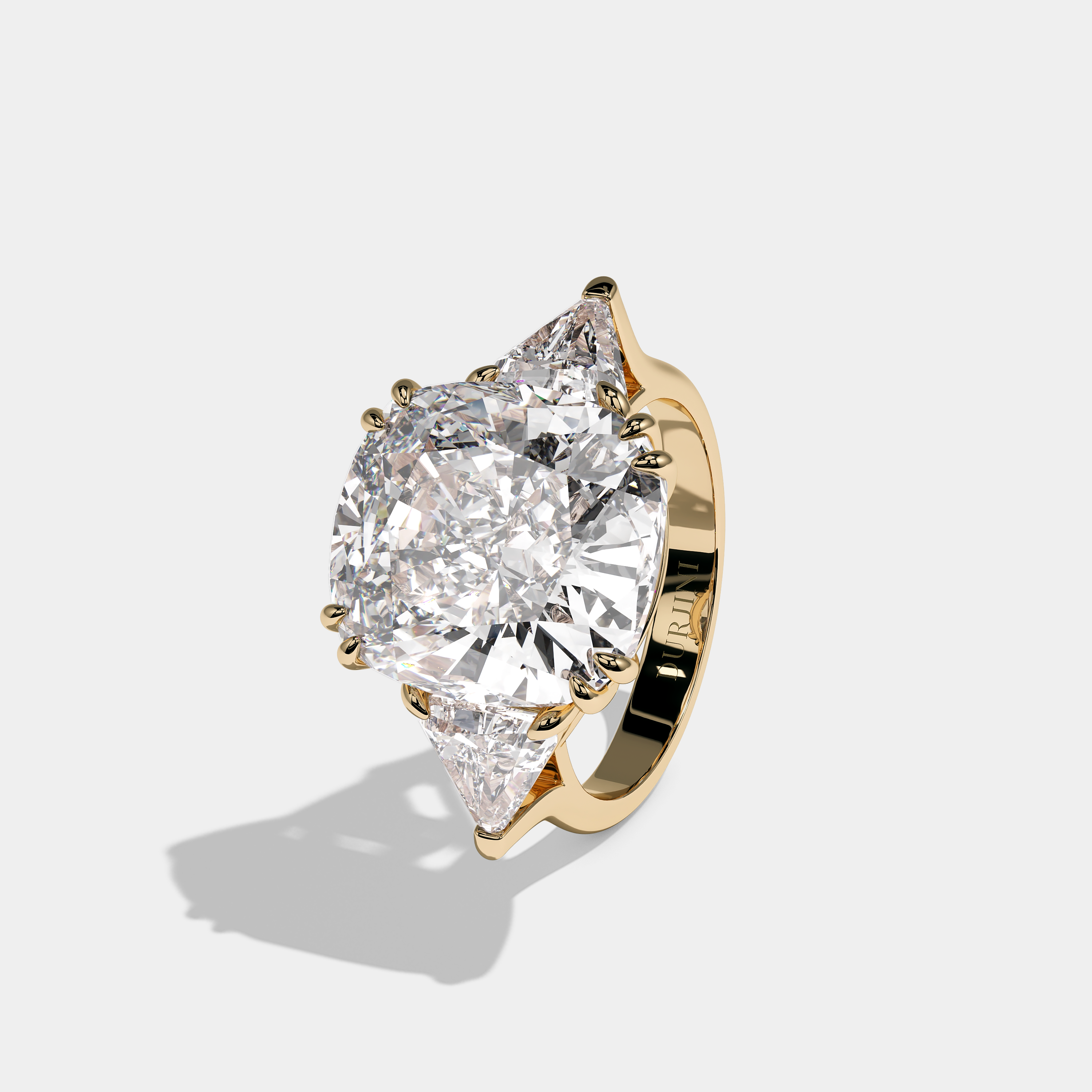 Left View – Kurbãni Durjini Ravelle Royale Diamond Cushion Engagement Ring