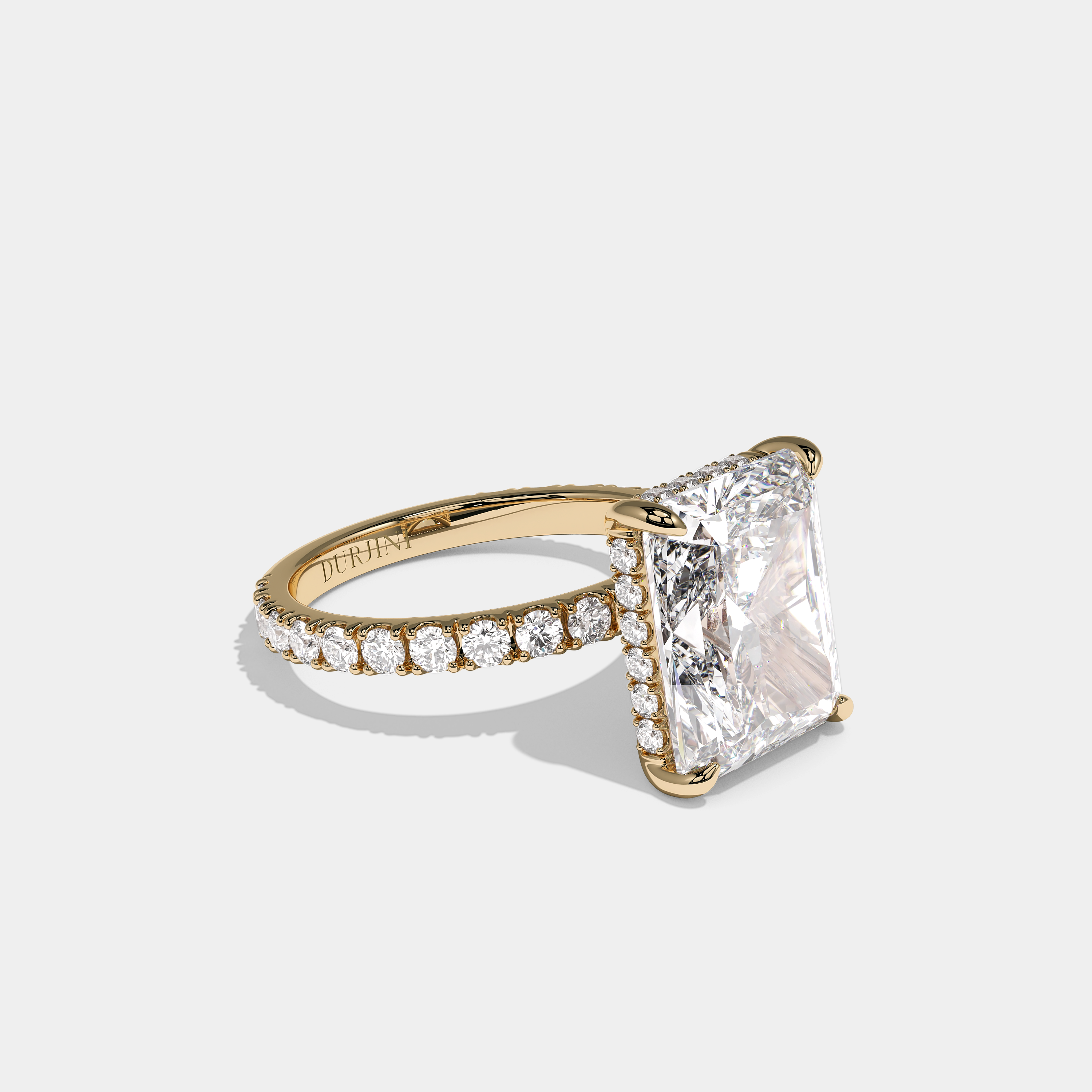 Right View – Kurbãni Durjini Isolene Royale Diamond Radiant Halo Engagement Ring