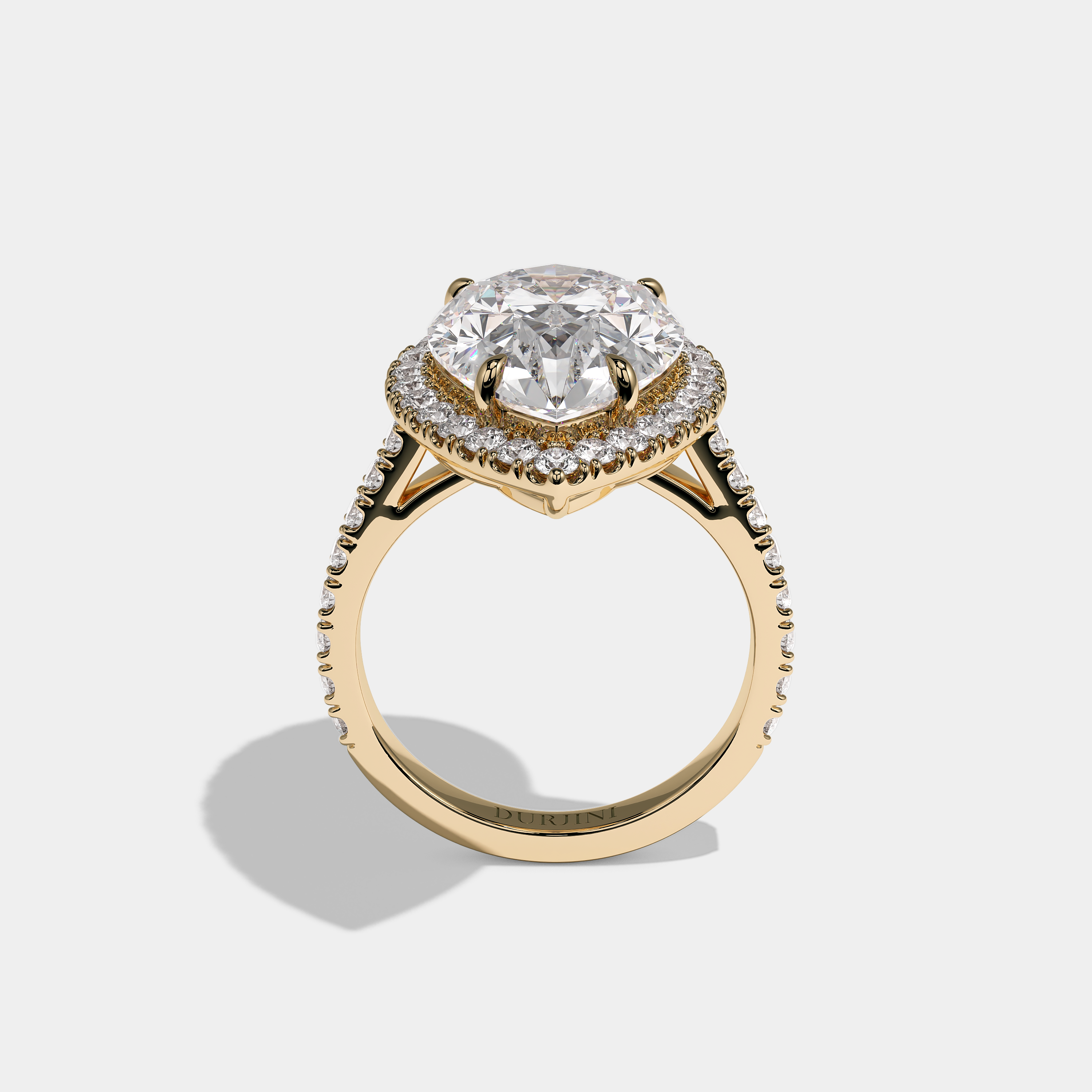 Valorin Royale Diamond Pear Halo Engagement Ring 18K Yellow Gold 20.00ct