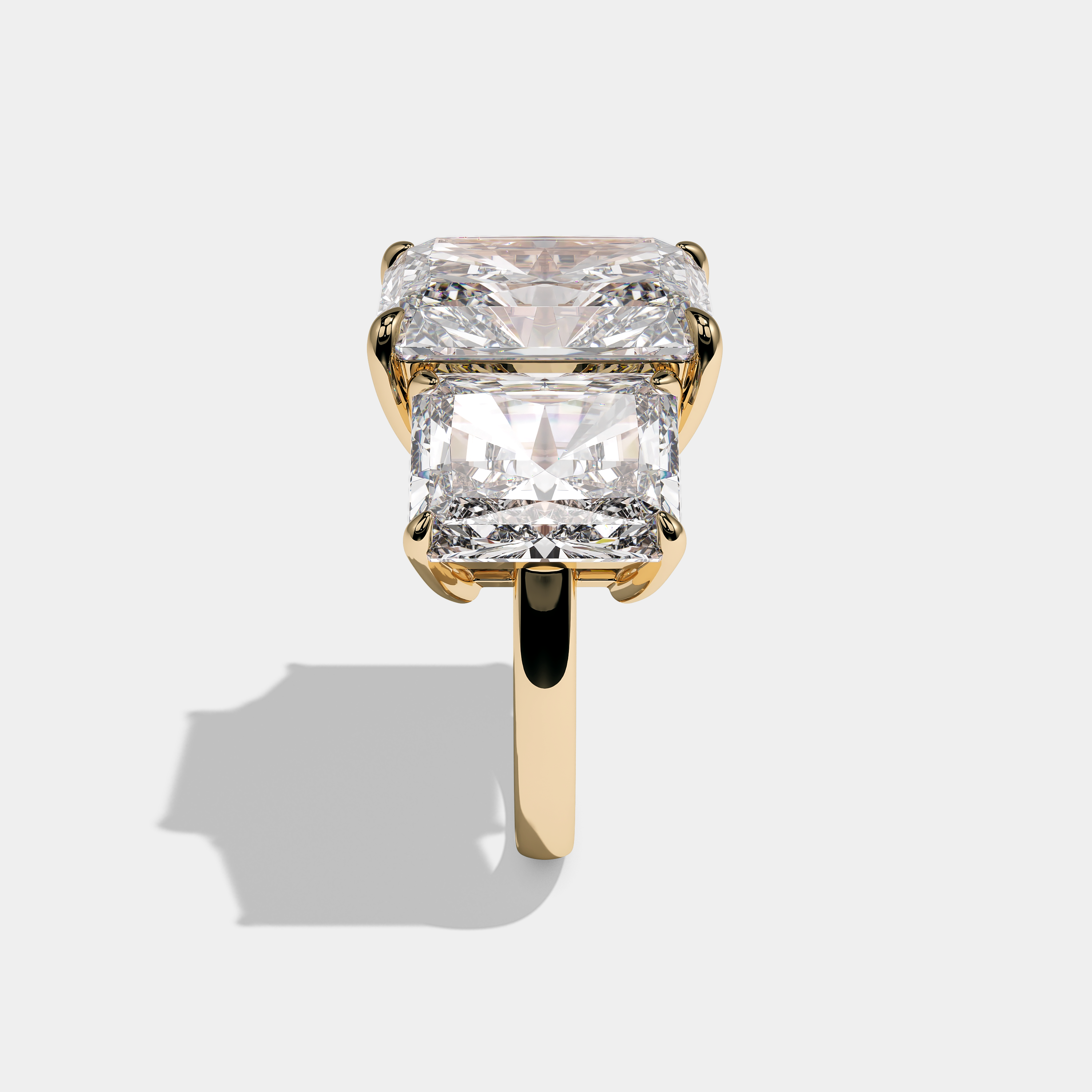 Mirelle Royale Diamond Radiant Engagement Ring 18K Yellow Gold 14.50ct