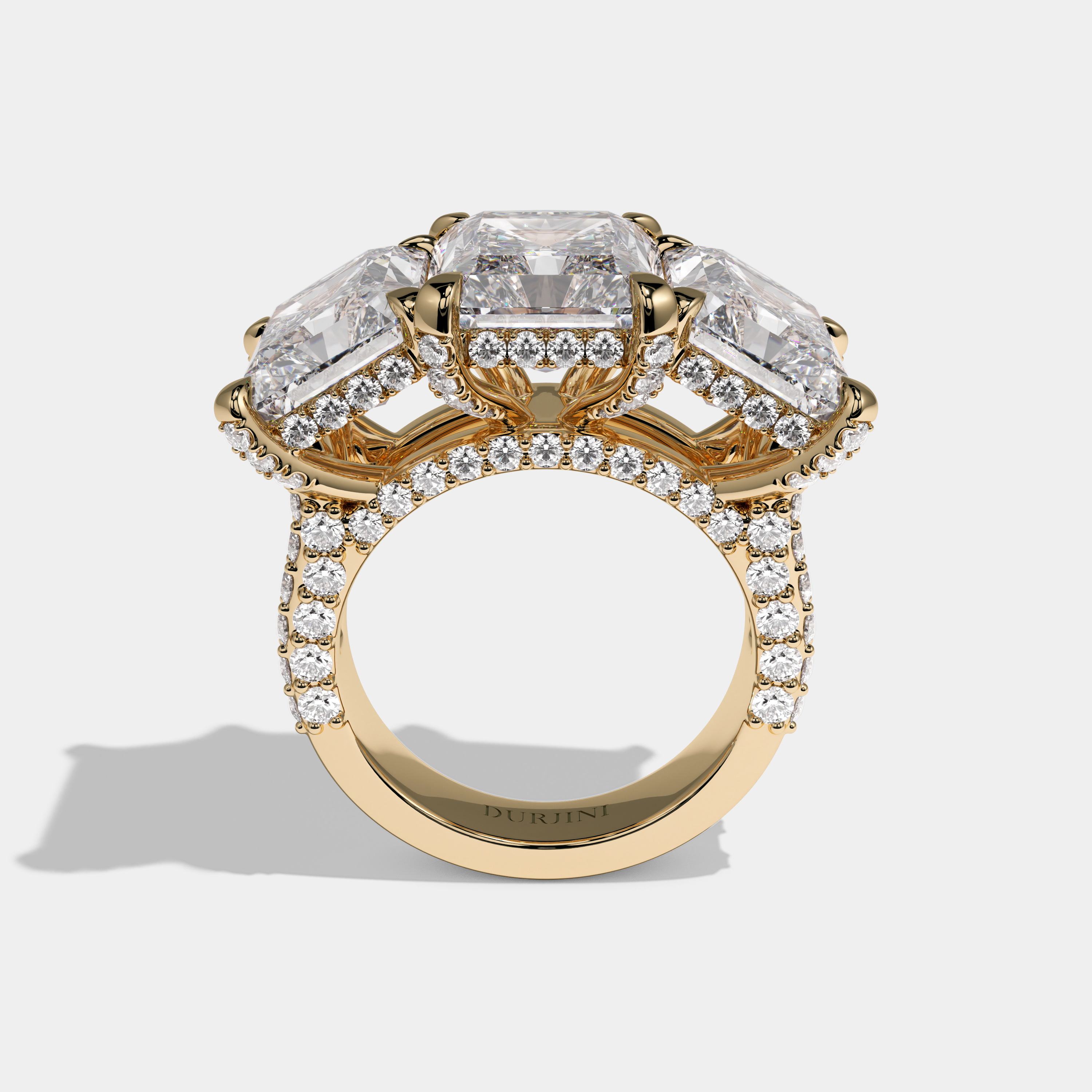 Charlotte Radiant Cut Diamond Halo Engagement Ring 20.5ct 18K Yellow Gold