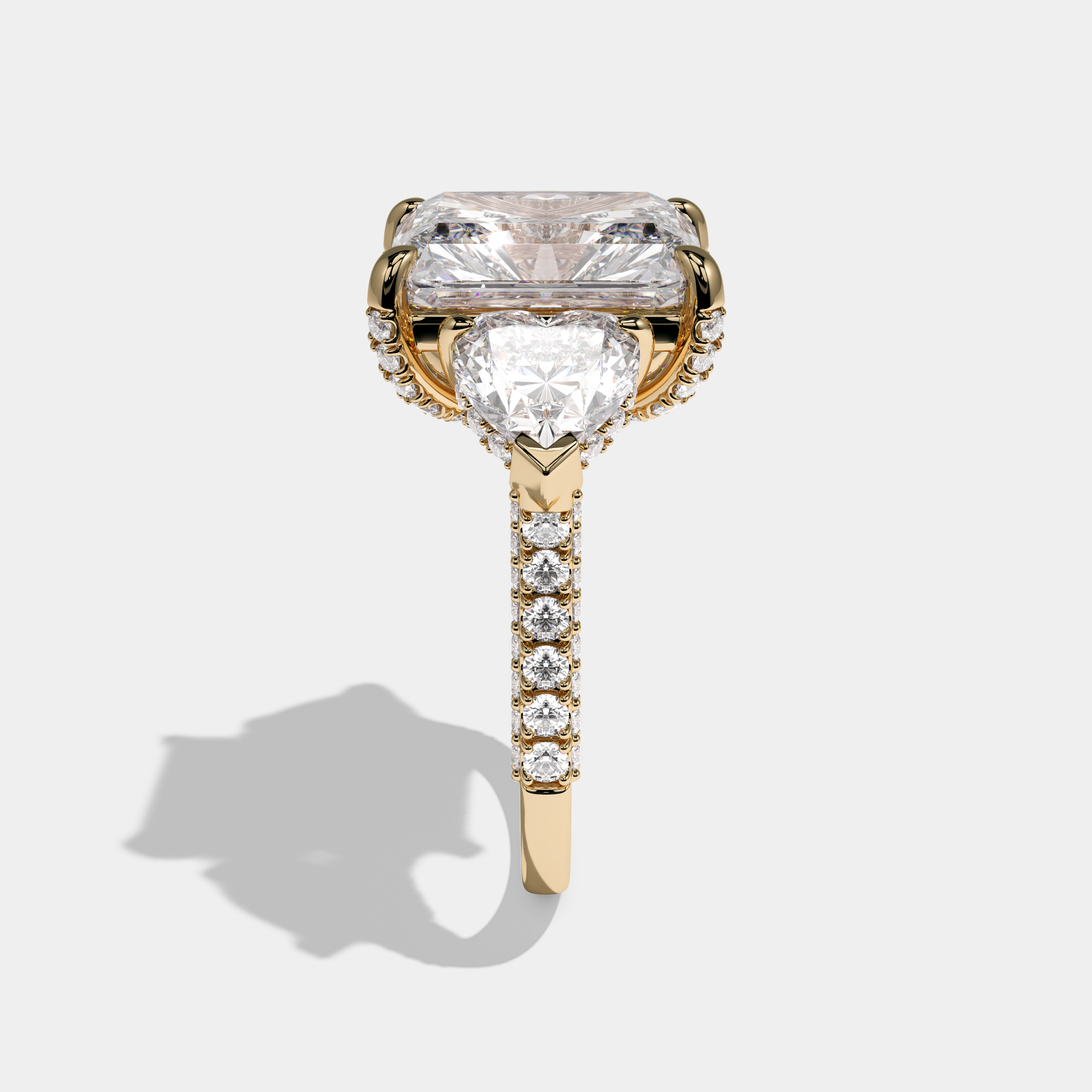 Naomi Radiant Cut Diamond Engagement Ring 12.0ct 18K Yellow Gold