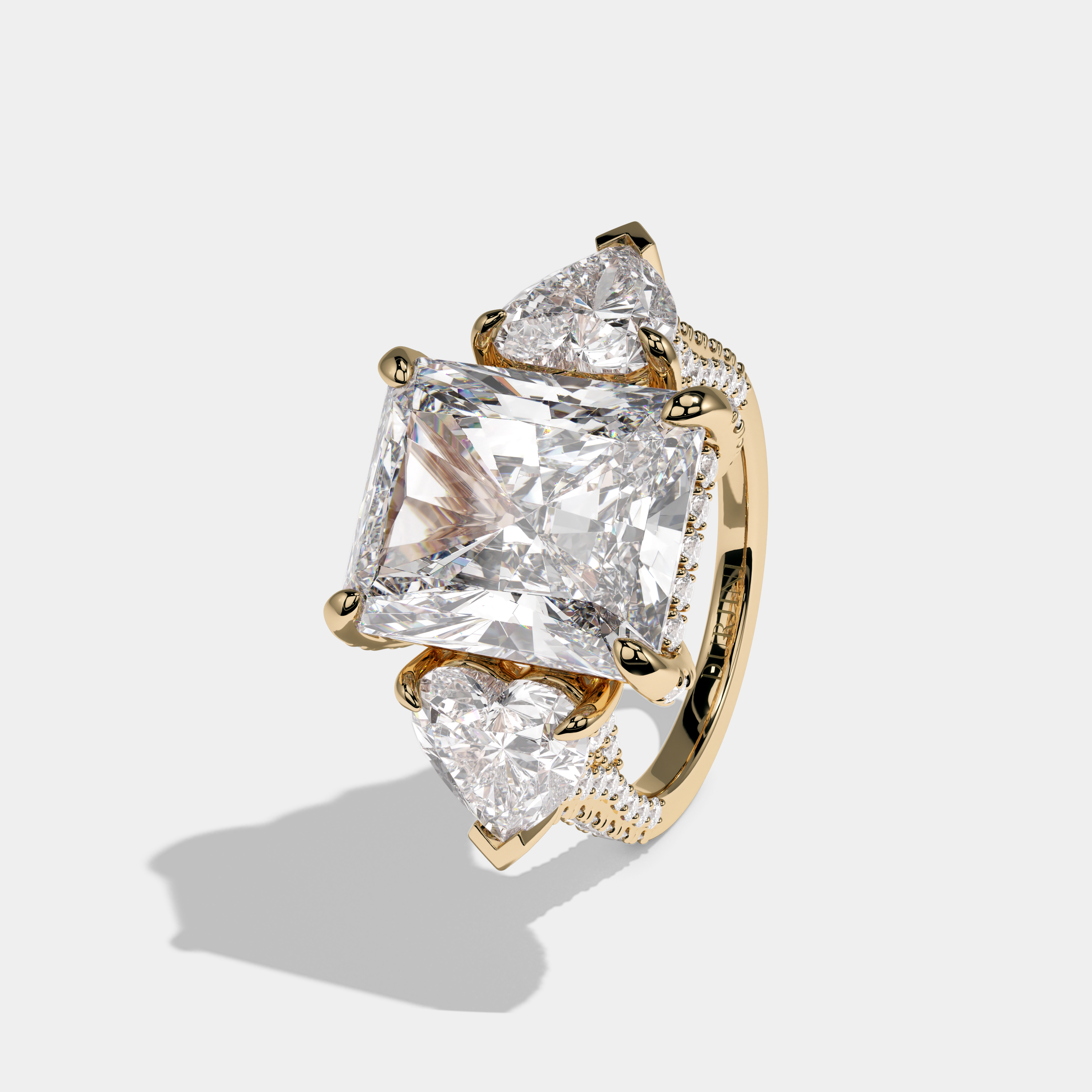 Naomi Radiant Cut Diamond Engagement Ring 12.0ct 18K Yellow Gold