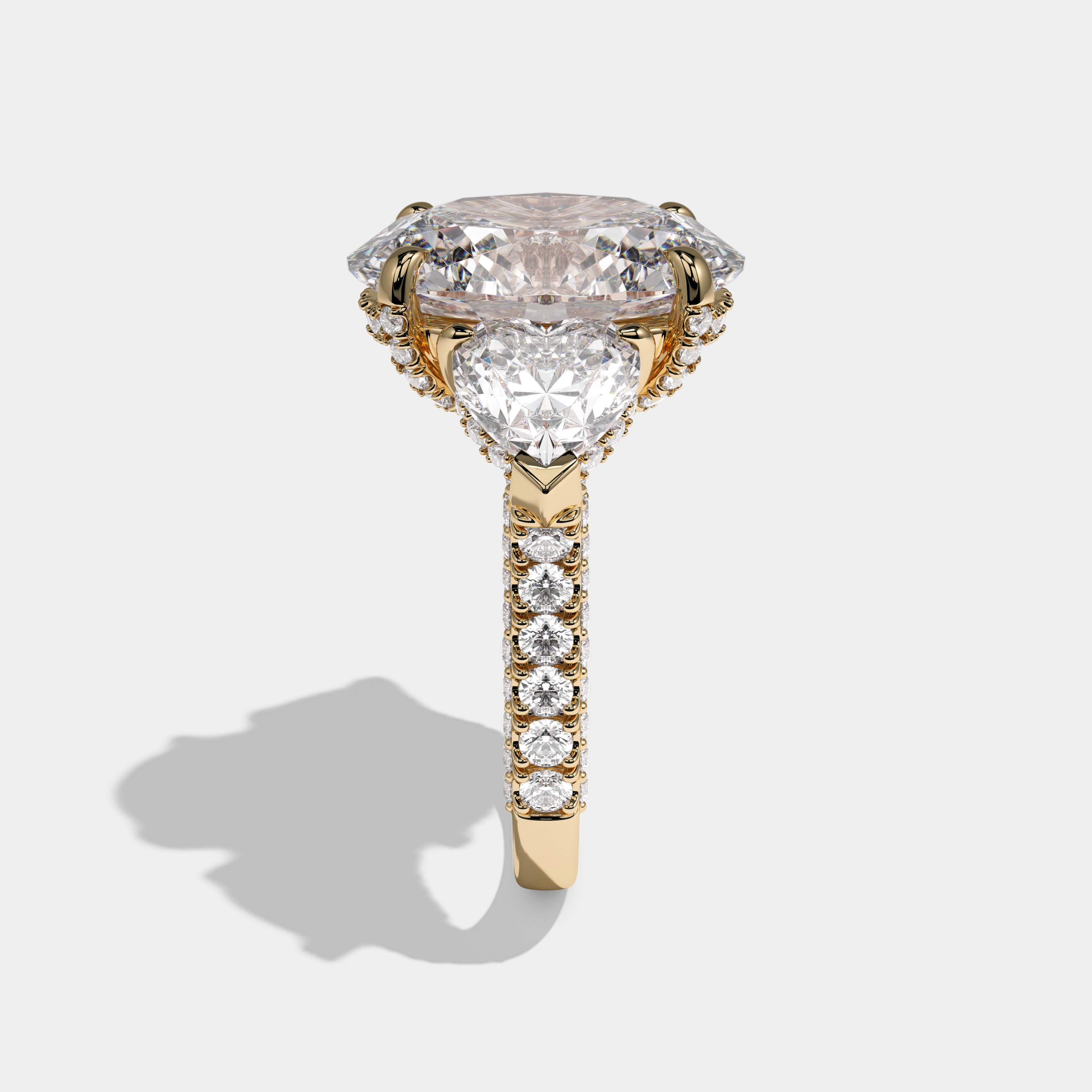 Seraphina Oval Cut Diamond Halo Engagement Ring 16.0ct 18K Yellow Gold