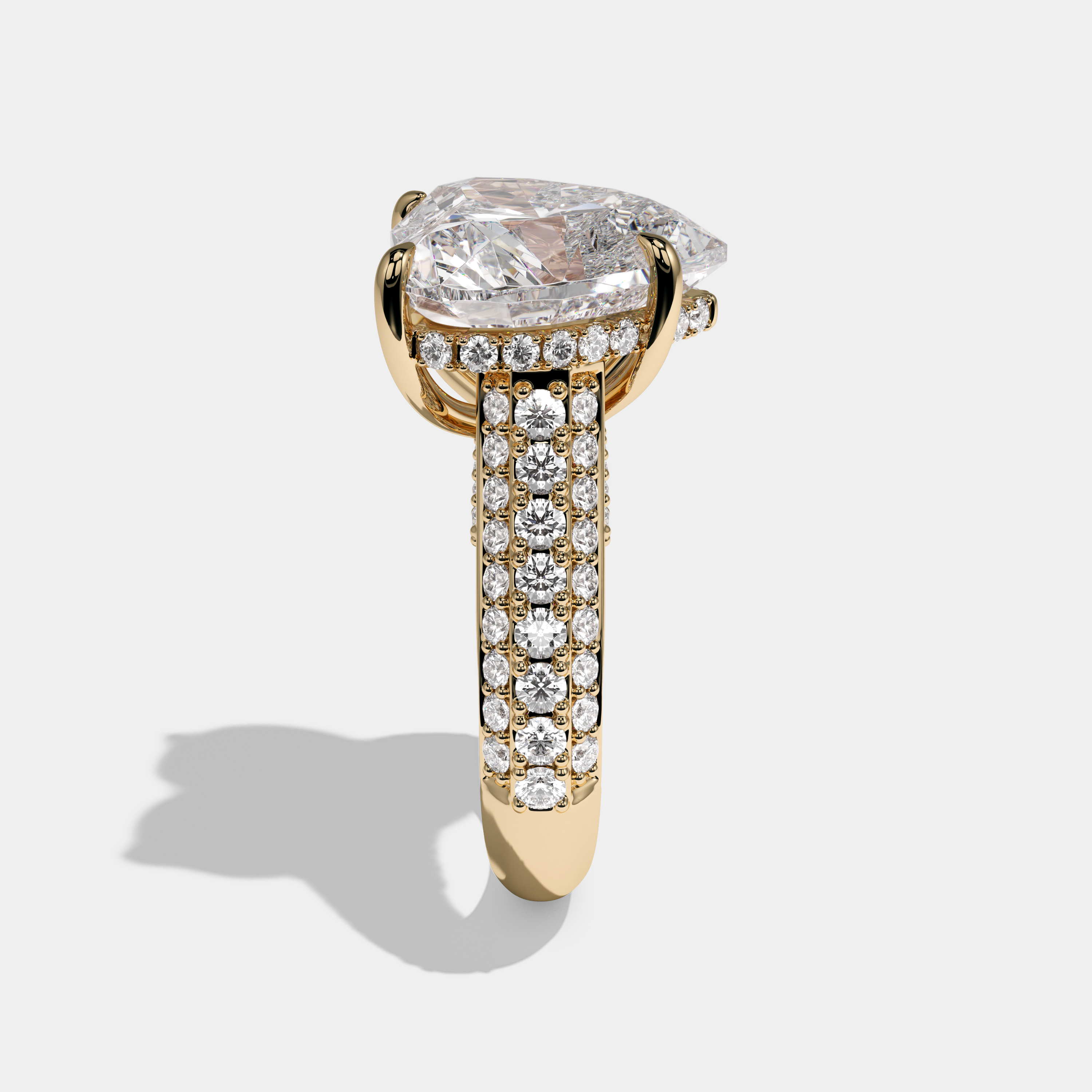 Charlotte Heart Cut Diamond Halo Engagement Ring 10ct 18K Yellow Gold