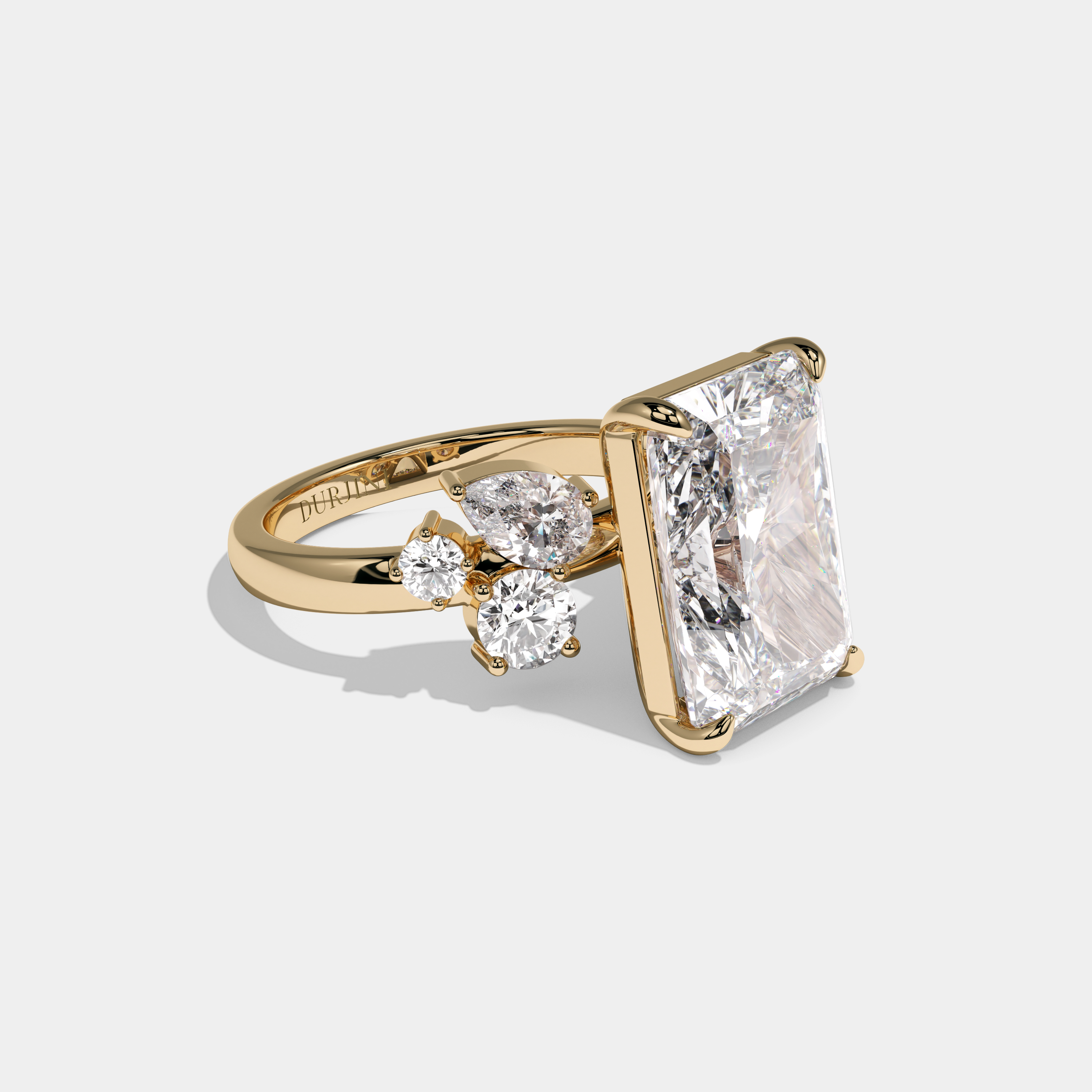 Victoria Radiant Cut Diamond Engagement Ring 8.5ct 18K Yellow Gold