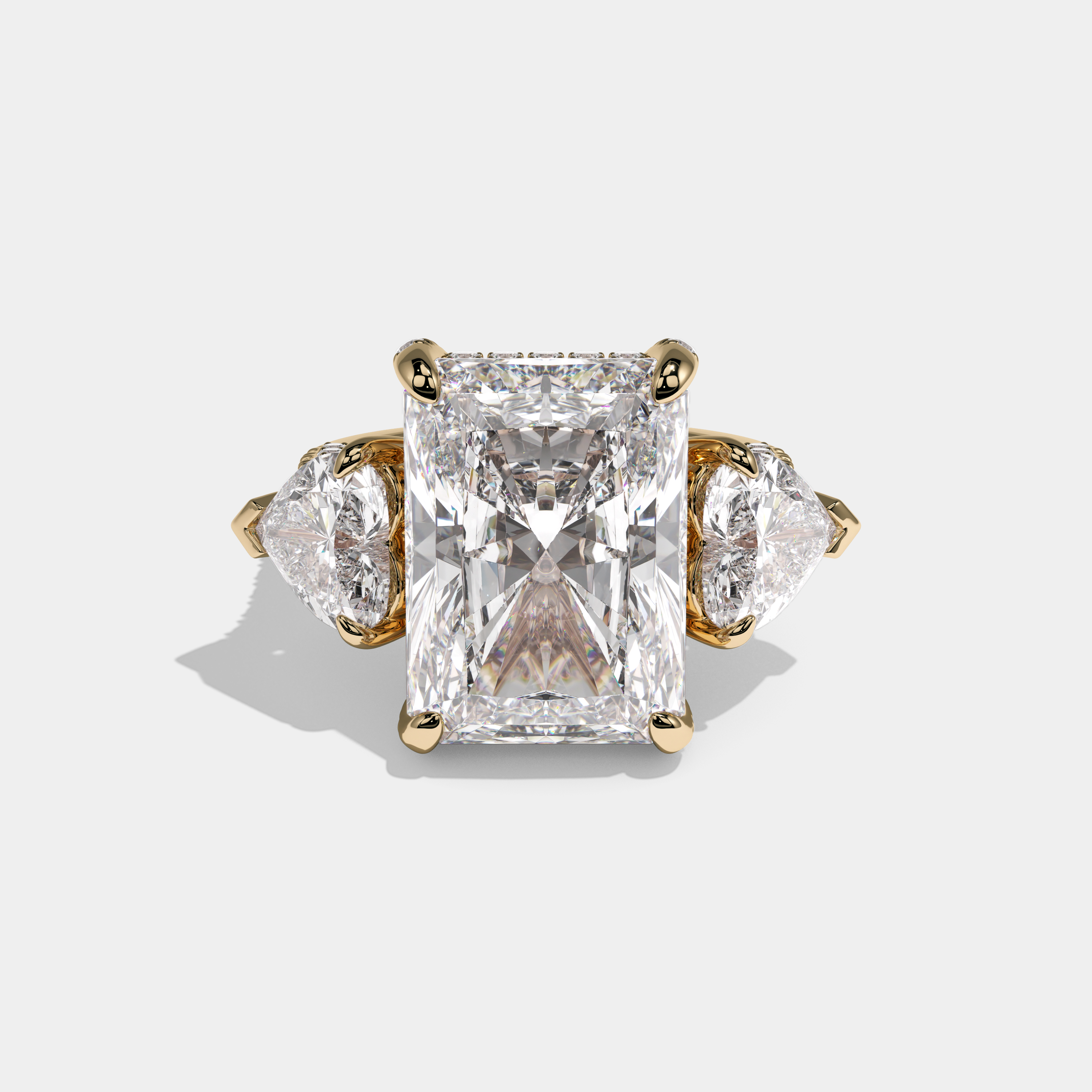 Charlotte Radiant Cut Diamond Halo Engagement Ring 15ct 18K Yellow Gold