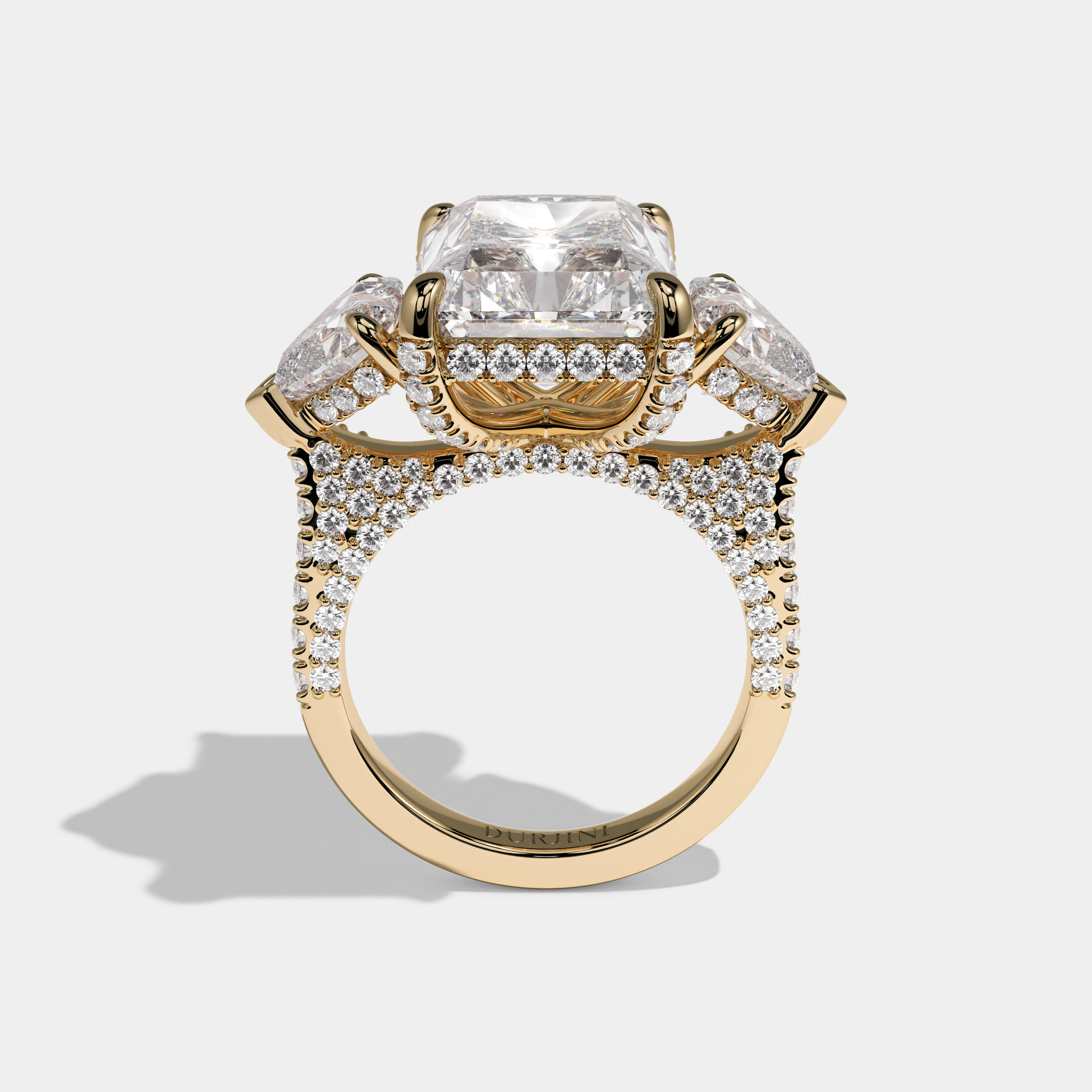 Charlotte Radiant Cut Diamond Halo Engagement Ring 15ct 18K Yellow Gold