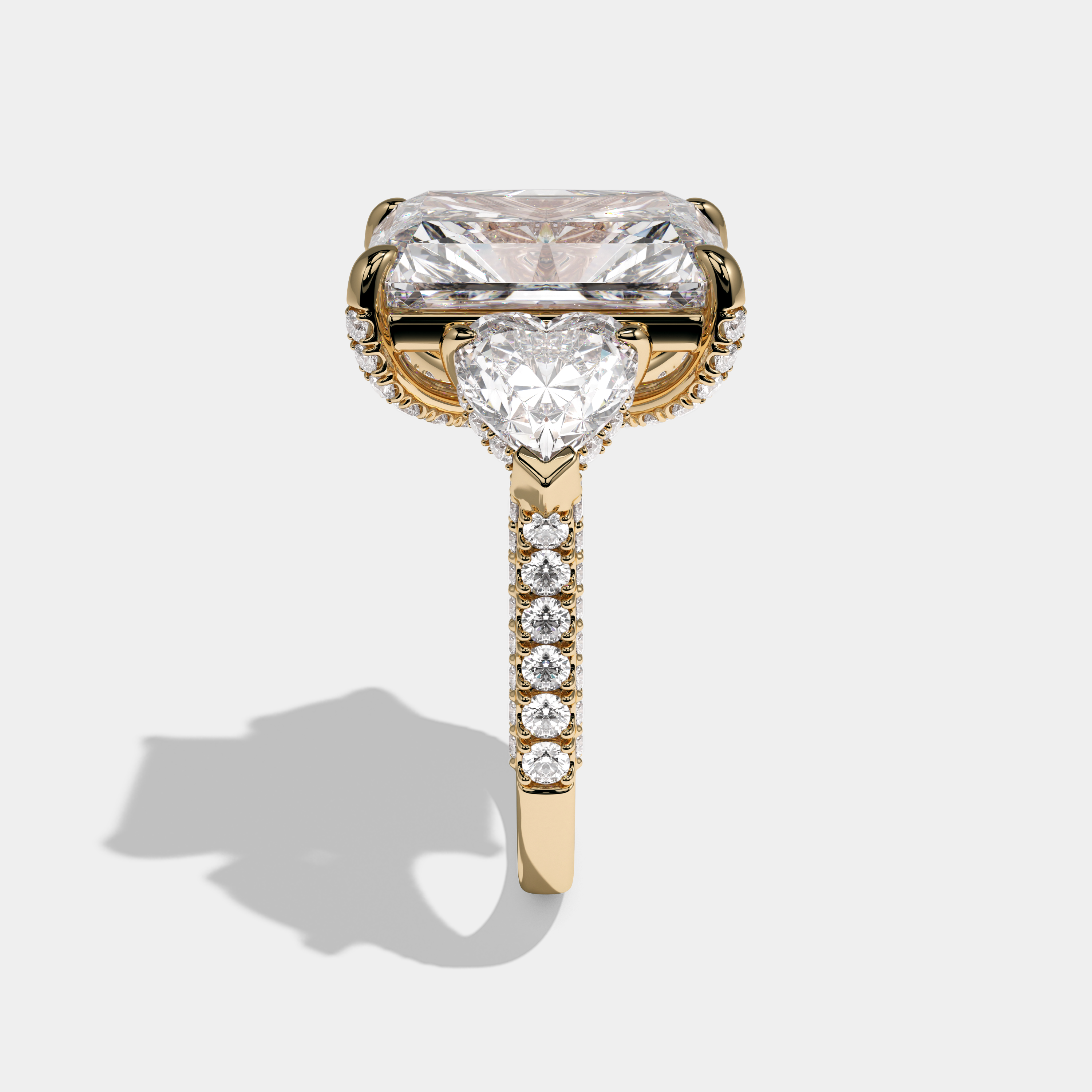 Charlotte Radiant Cut Diamond Halo Engagement Ring 15ct 18K Yellow Gold