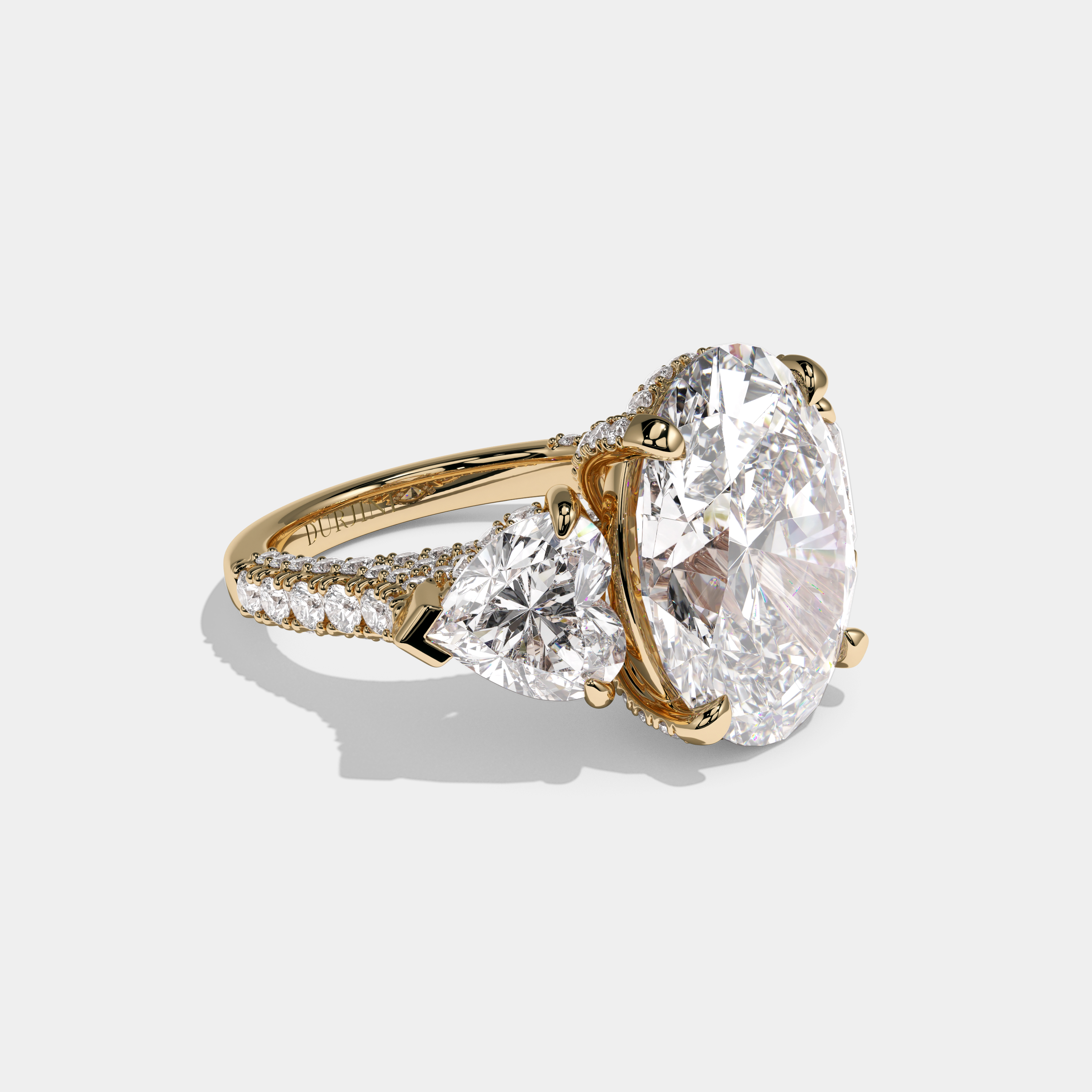 Cordelia Oval Cut Diamond Halo Engagement Ring 10ct 18K Yellow Gold