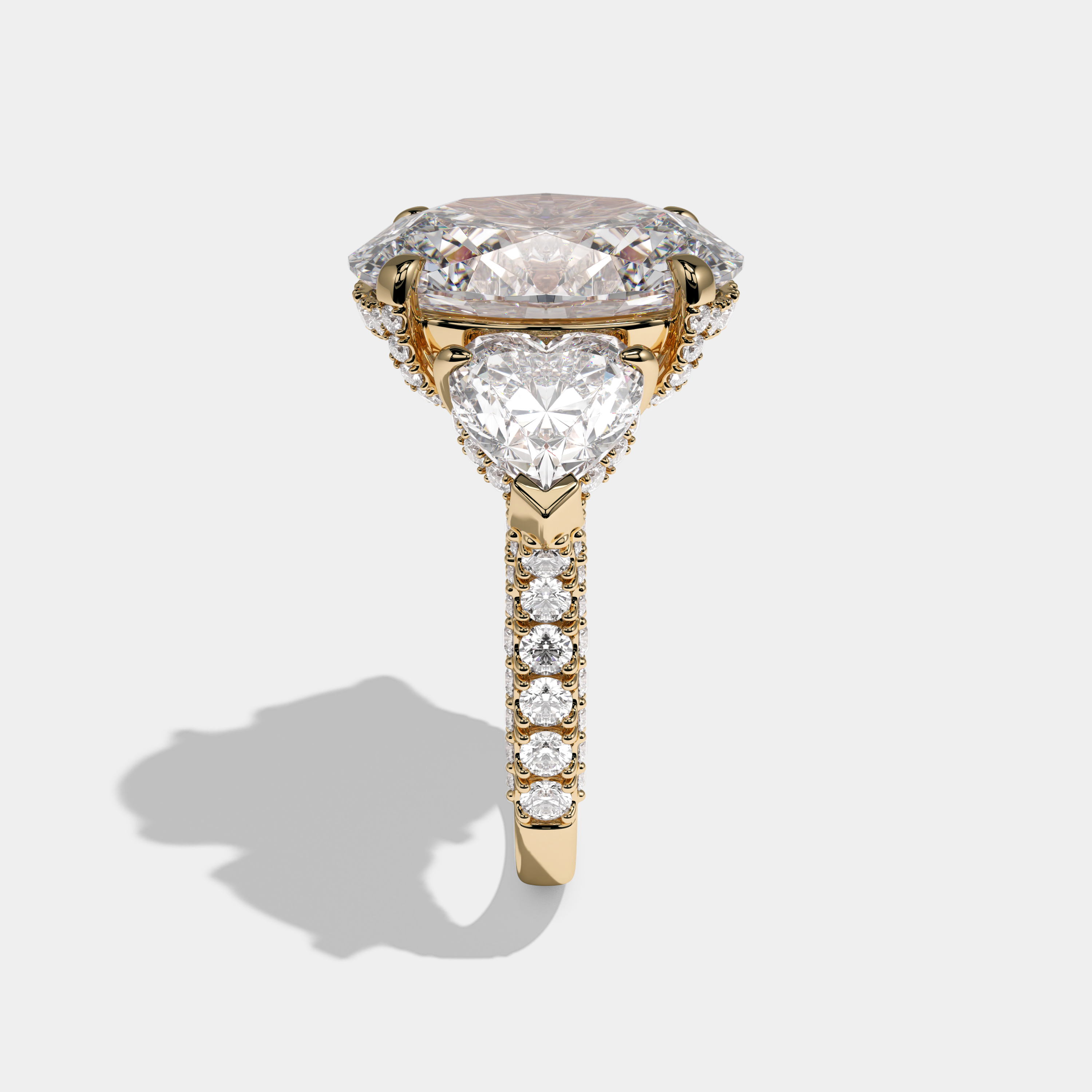Cordelia Oval Cut Diamond Halo Engagement Ring 10ct 18K Yellow Gold