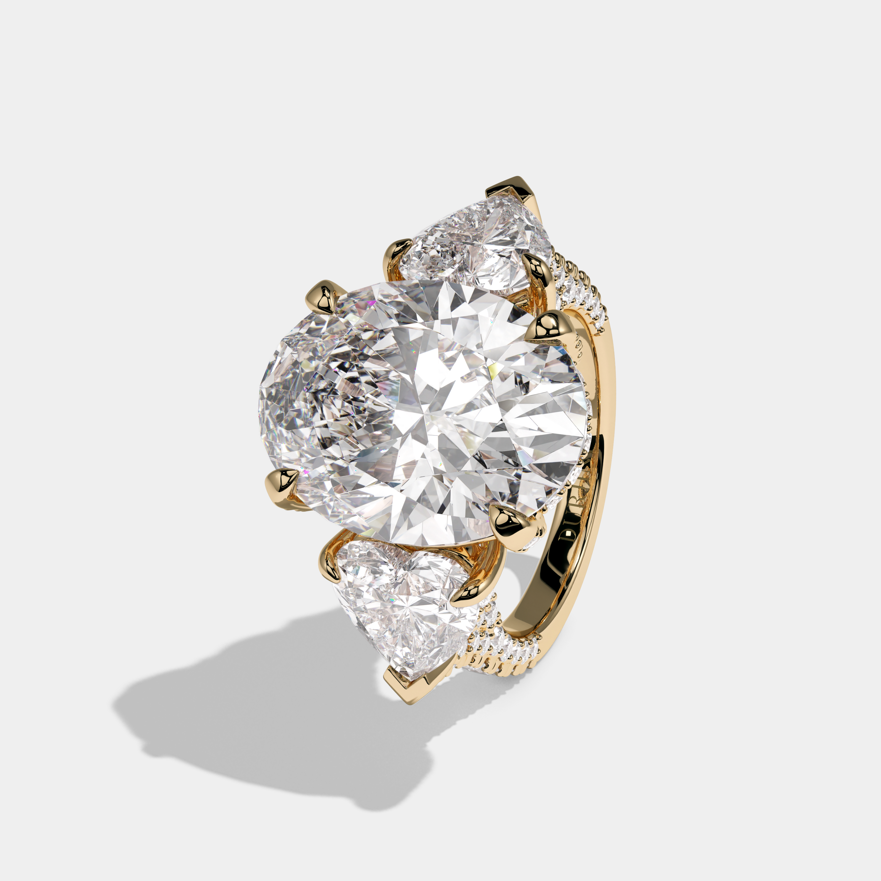Cordelia Oval Cut Diamond Halo Engagement Ring 10ct 18K Yellow Gold