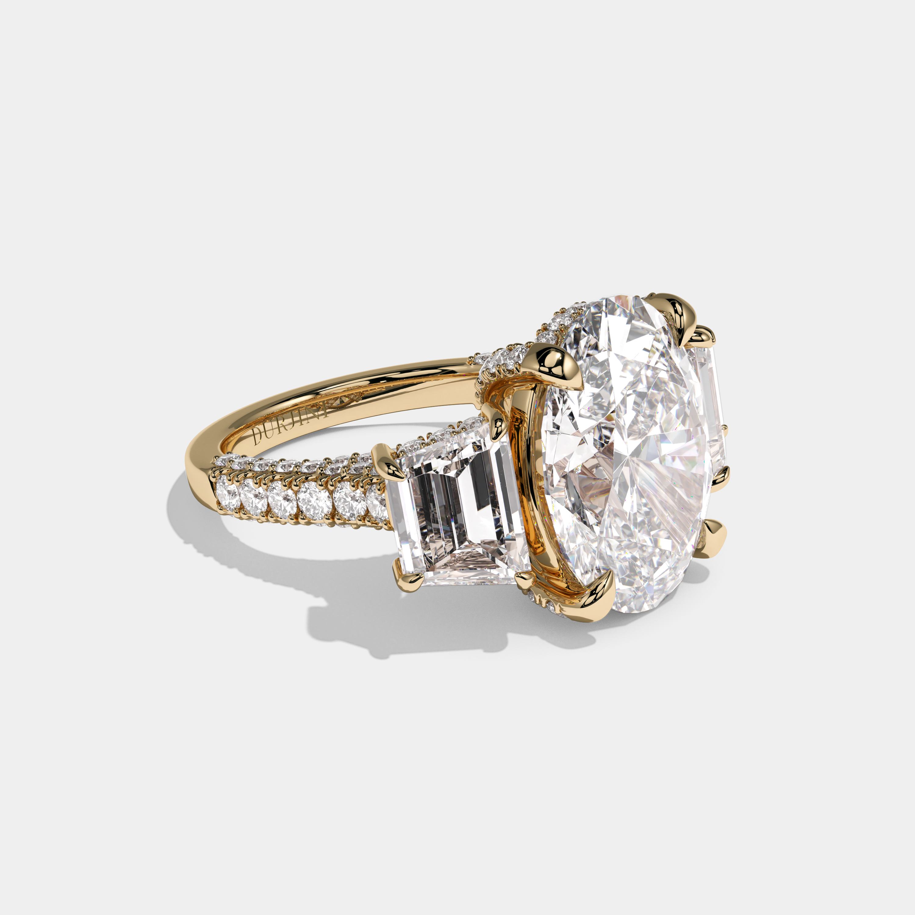 Victoria Oval Brilliant Cut Diamond Halo Engagement Ring 12ct 18K Yellow Gold
