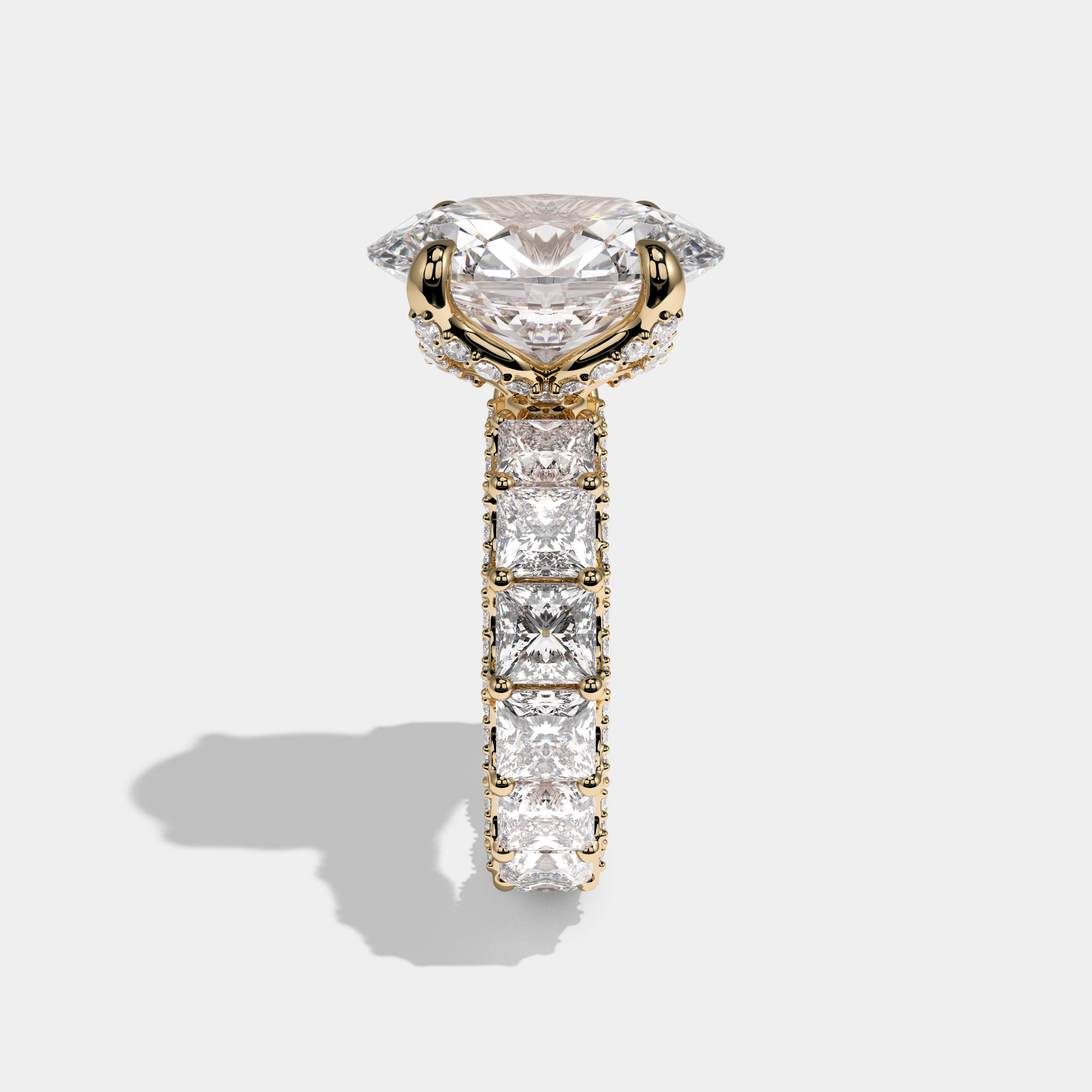 Victoria Oval Cut Diamond Engagement Ring 45ct 18K Yellow Gold