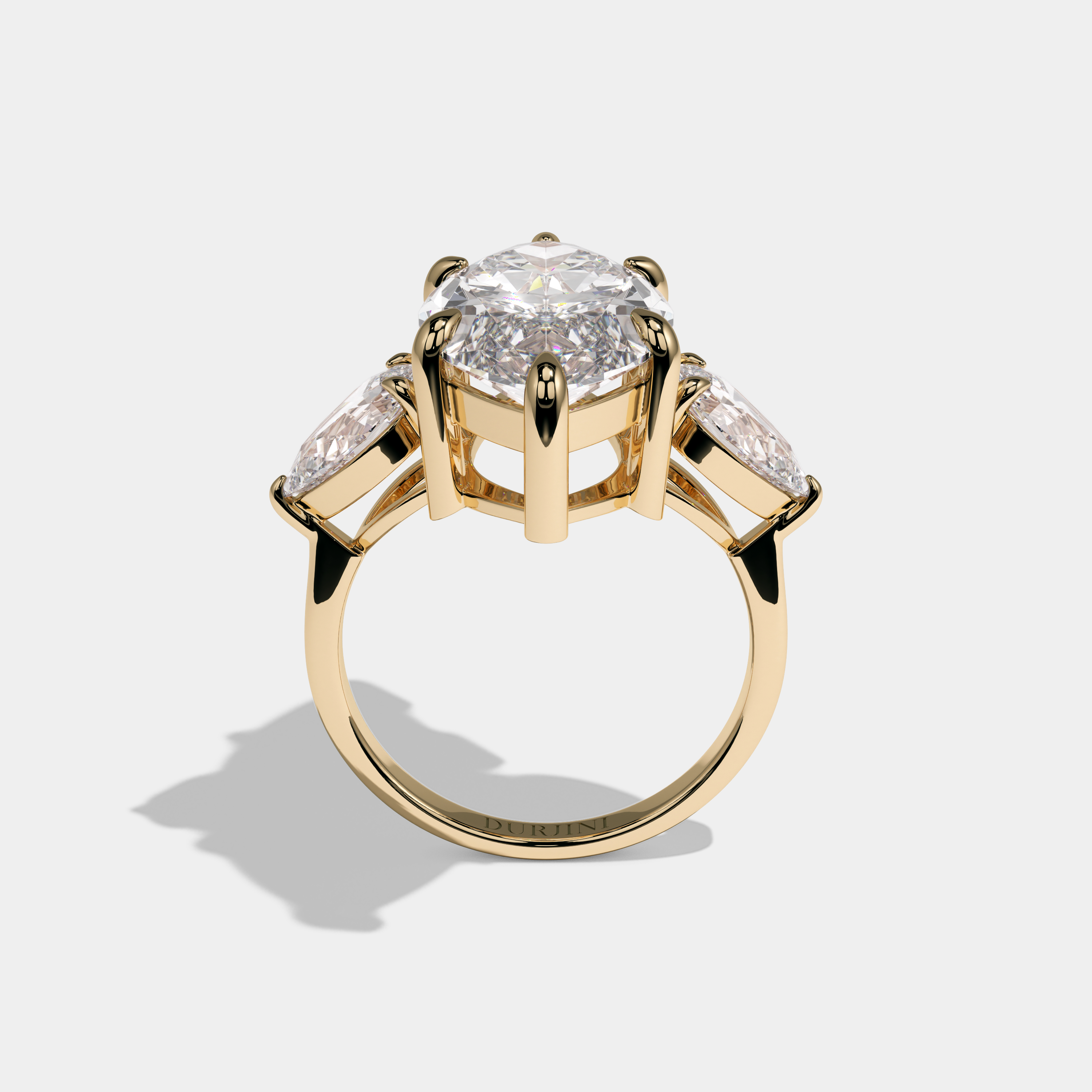 Victoria Etoile Marquise Cut Diamond Halo Engagement Ring 12ct 18K Yellow Gold