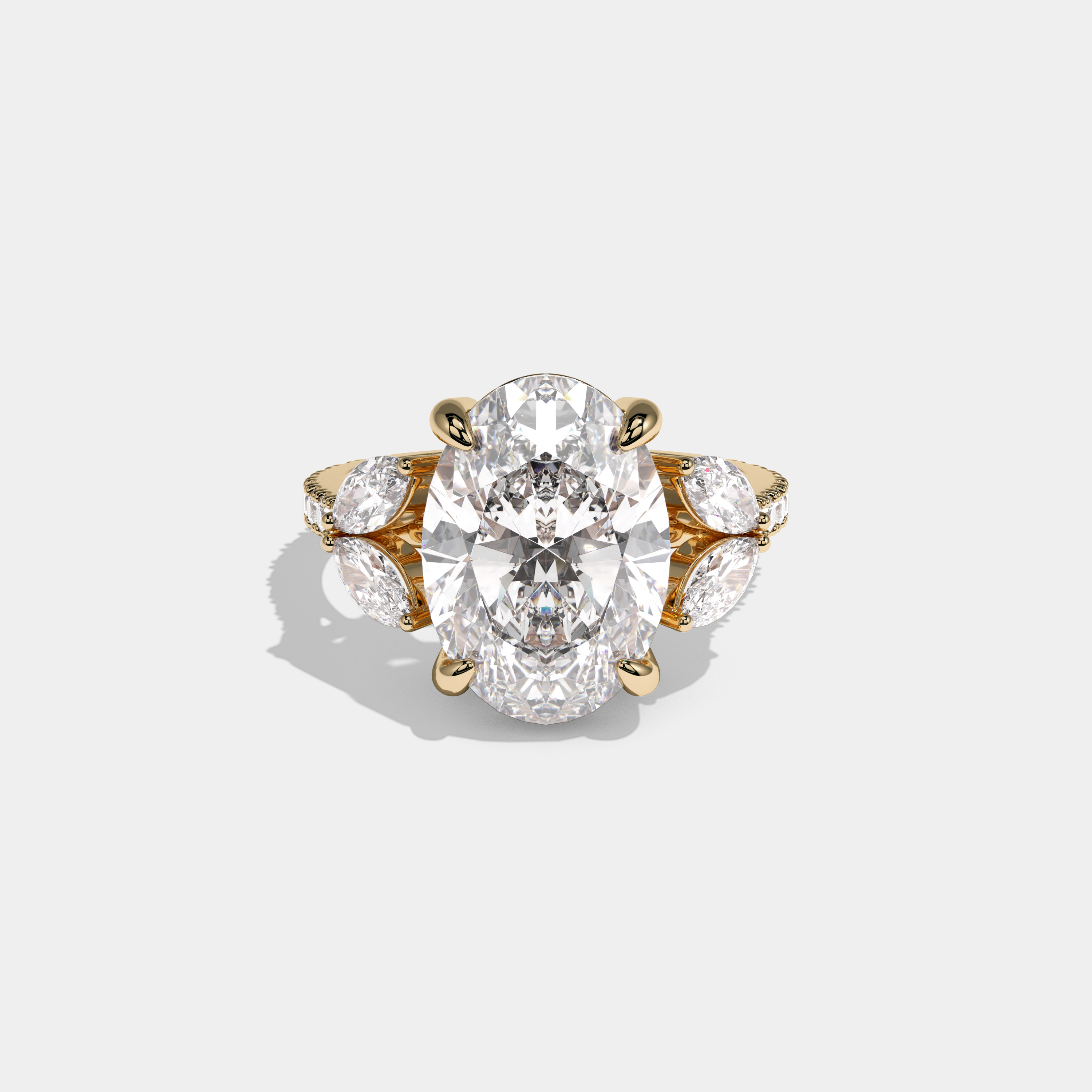Arabella Oval Cut Diamond Engagement Ring 10ct 18K Yellow Gold