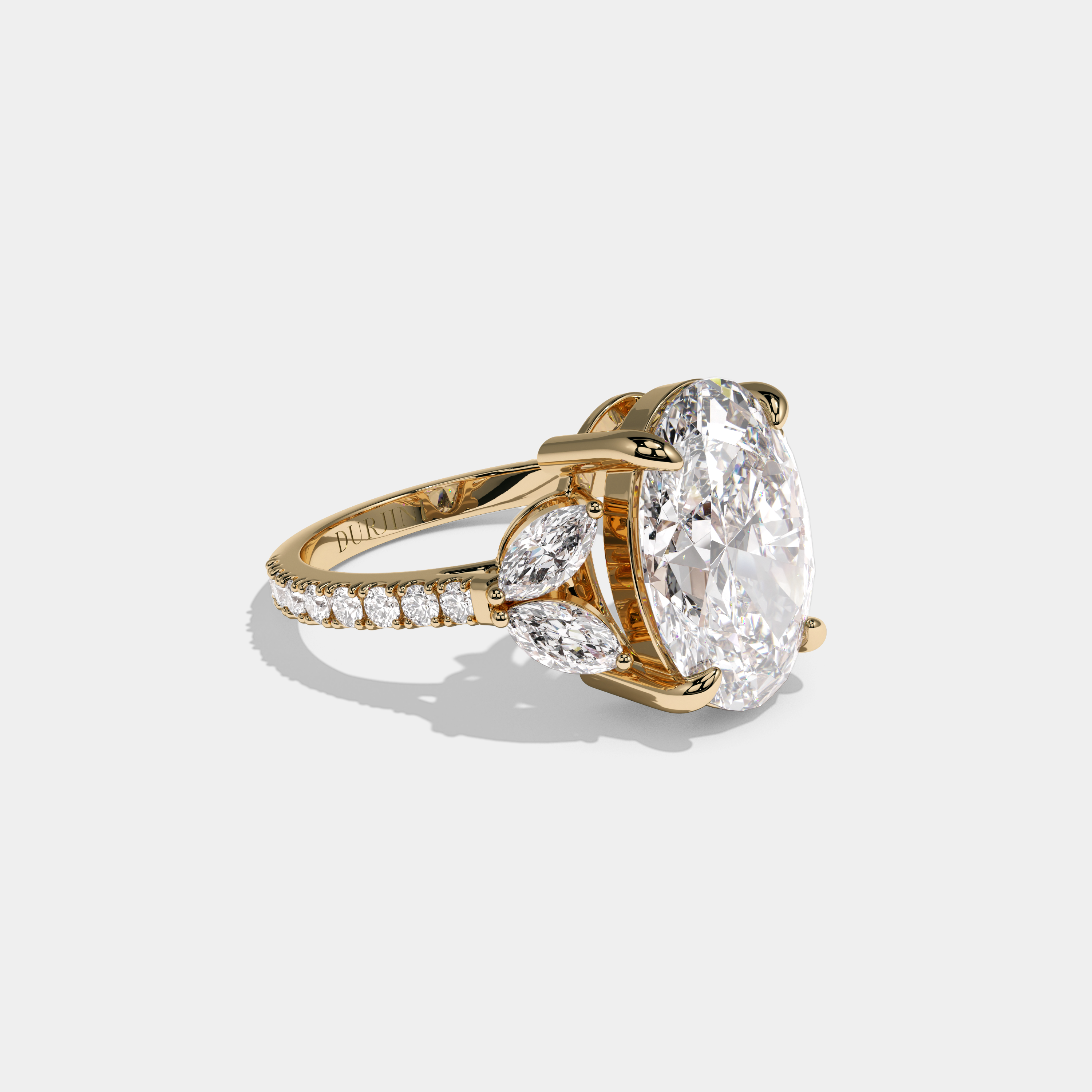 Arabella Oval Cut Diamond Engagement Ring 10ct 18K Yellow Gold