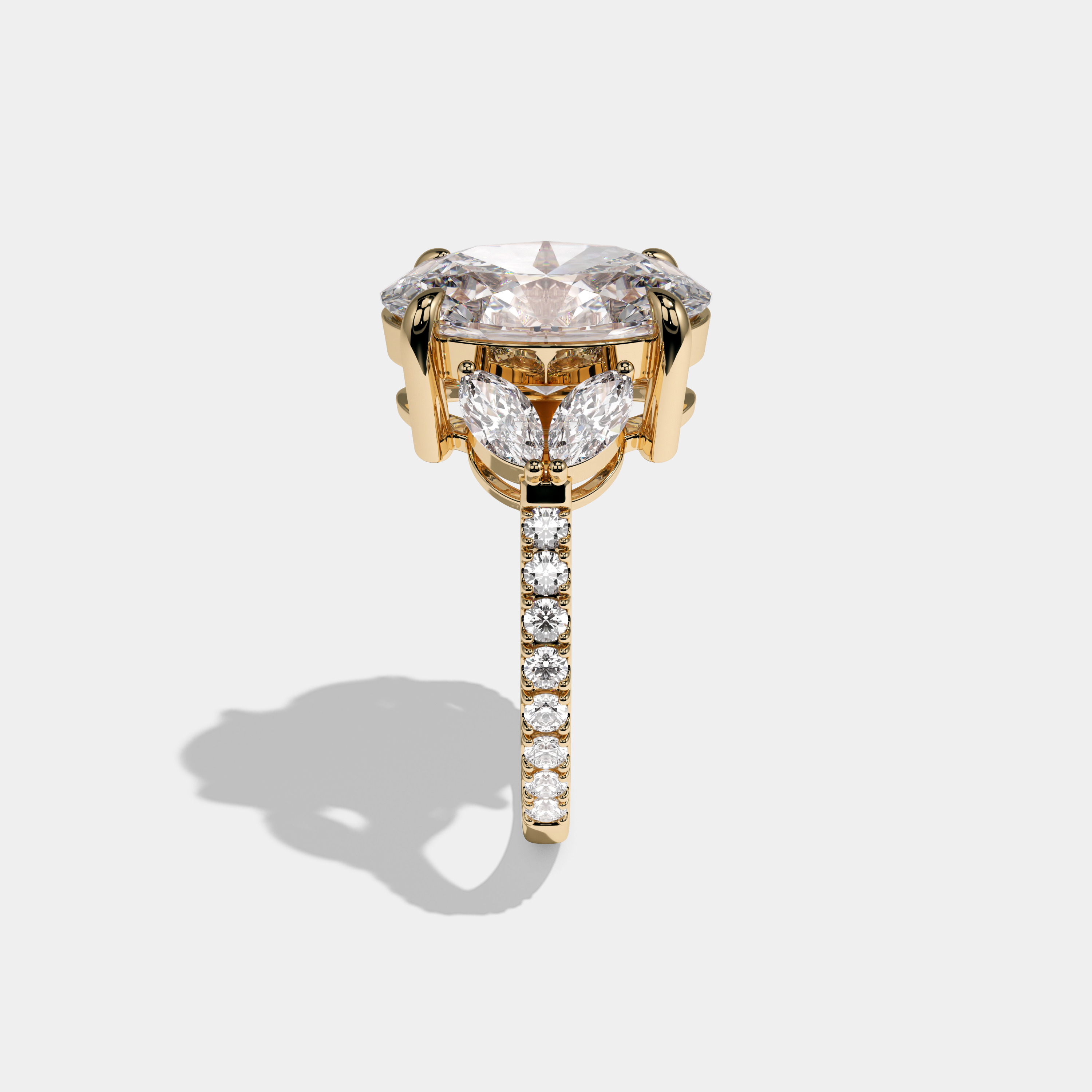 Arabella Oval Cut Diamond Engagement Ring 10ct 18K Yellow Gold