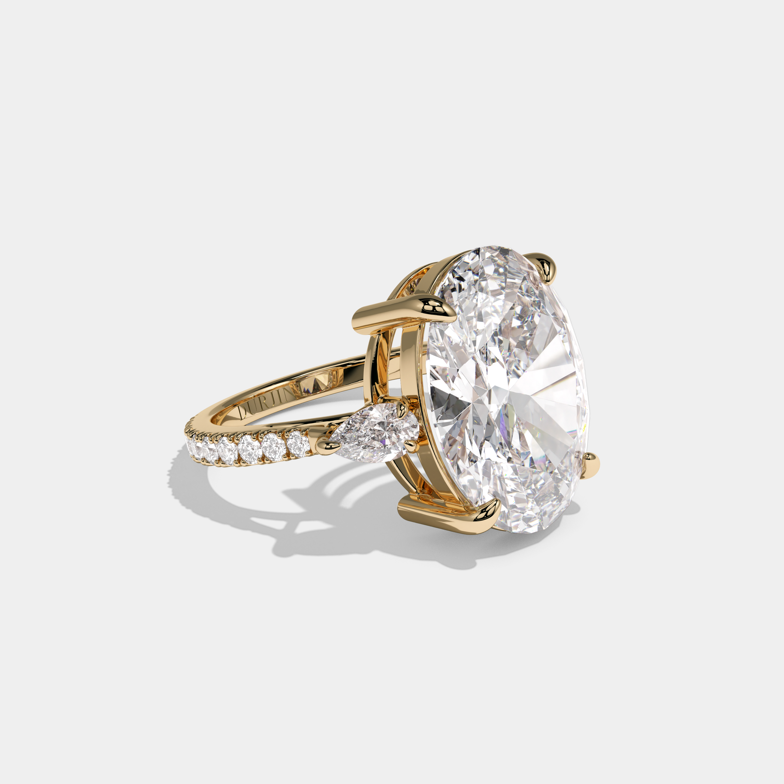 Charlotte Oval Cut Diamond Halo Engagement Ring 15ct 18K Yellow Gold