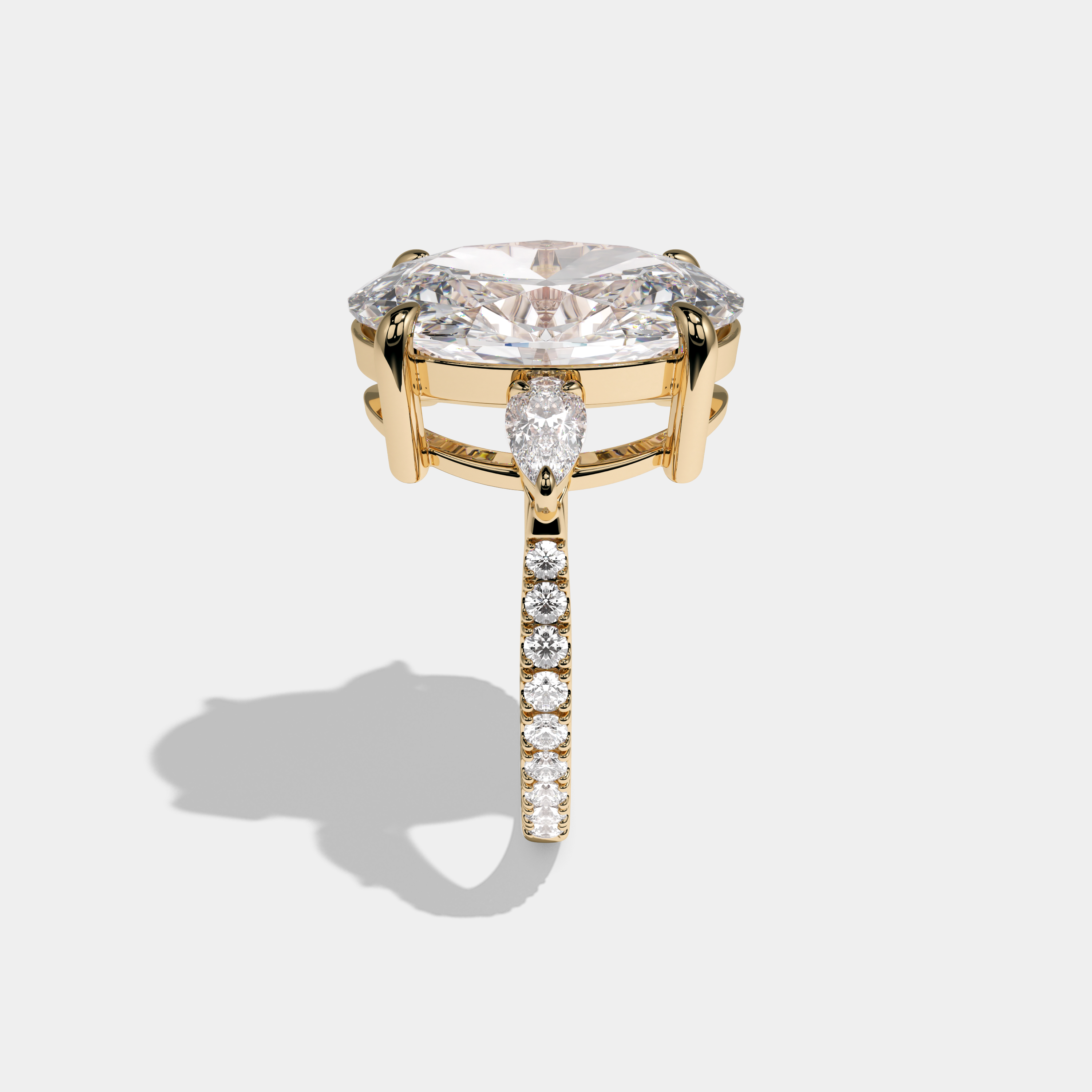 Charlotte Oval Cut Diamond Halo Engagement Ring 15ct 18K Yellow Gold