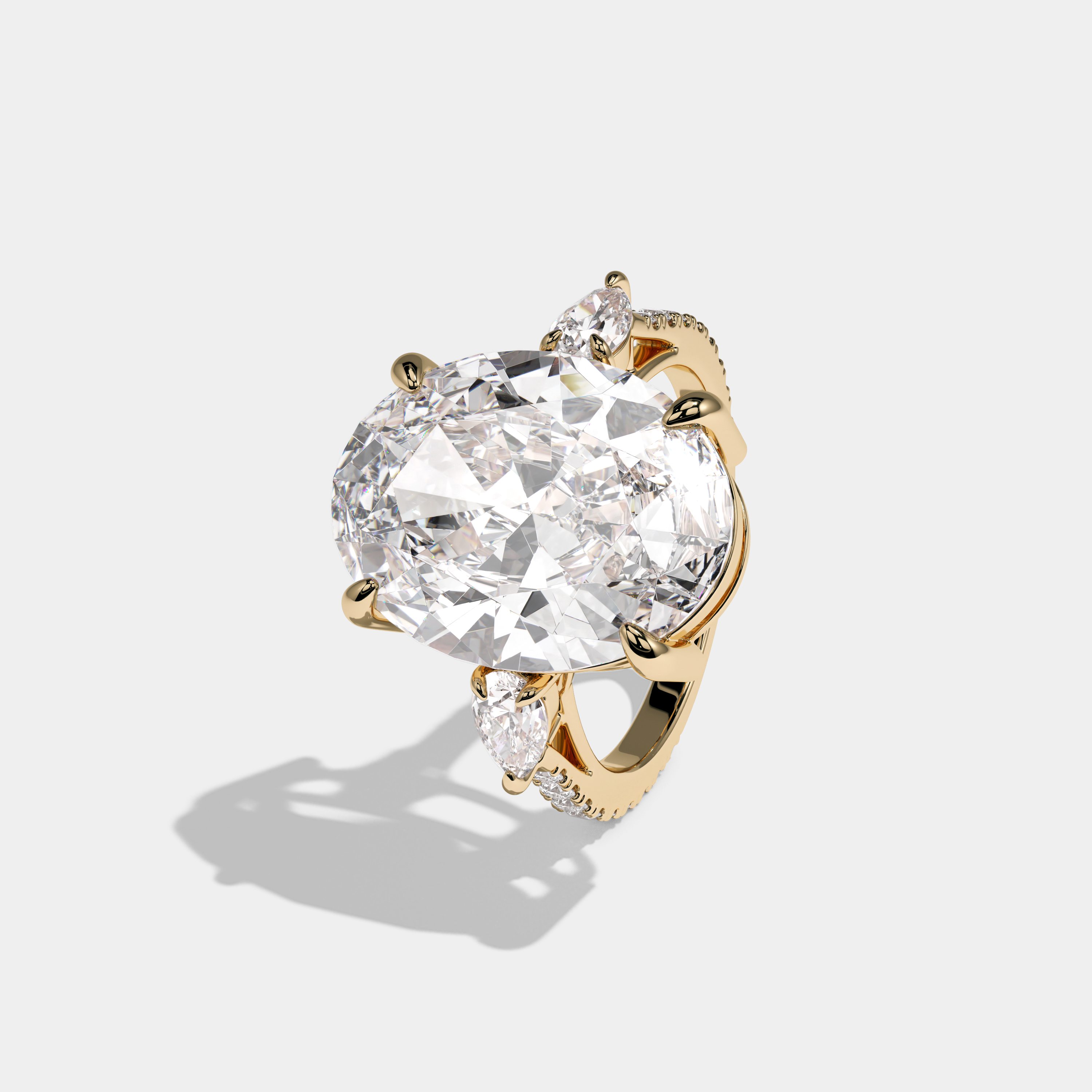 Charlotte Oval Cut Diamond Halo Engagement Ring 15ct 18K Yellow Gold