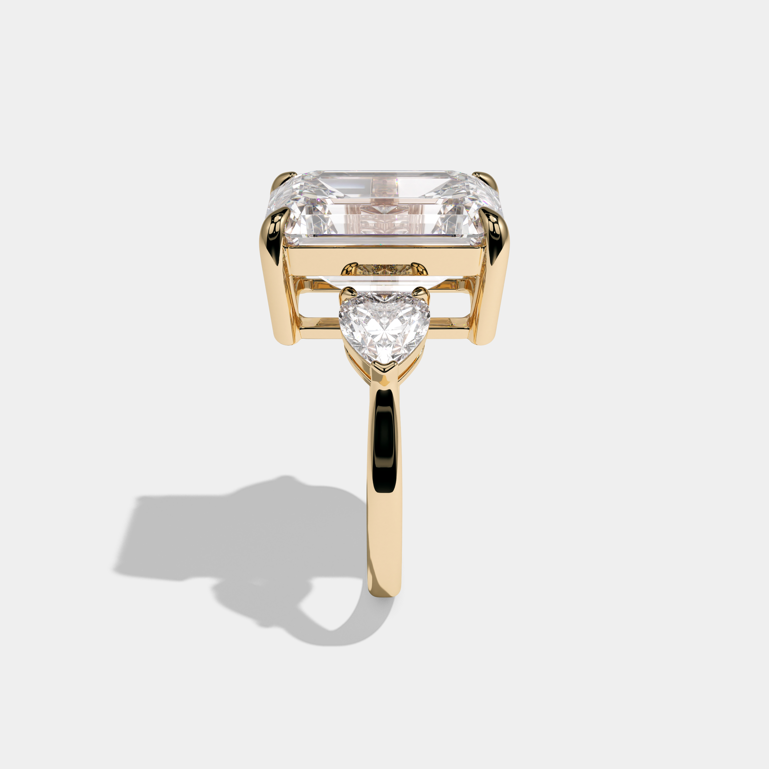 Victoria Emerald Cut Diamond Engagement Ring 9.00ct 18K Yellow Gold