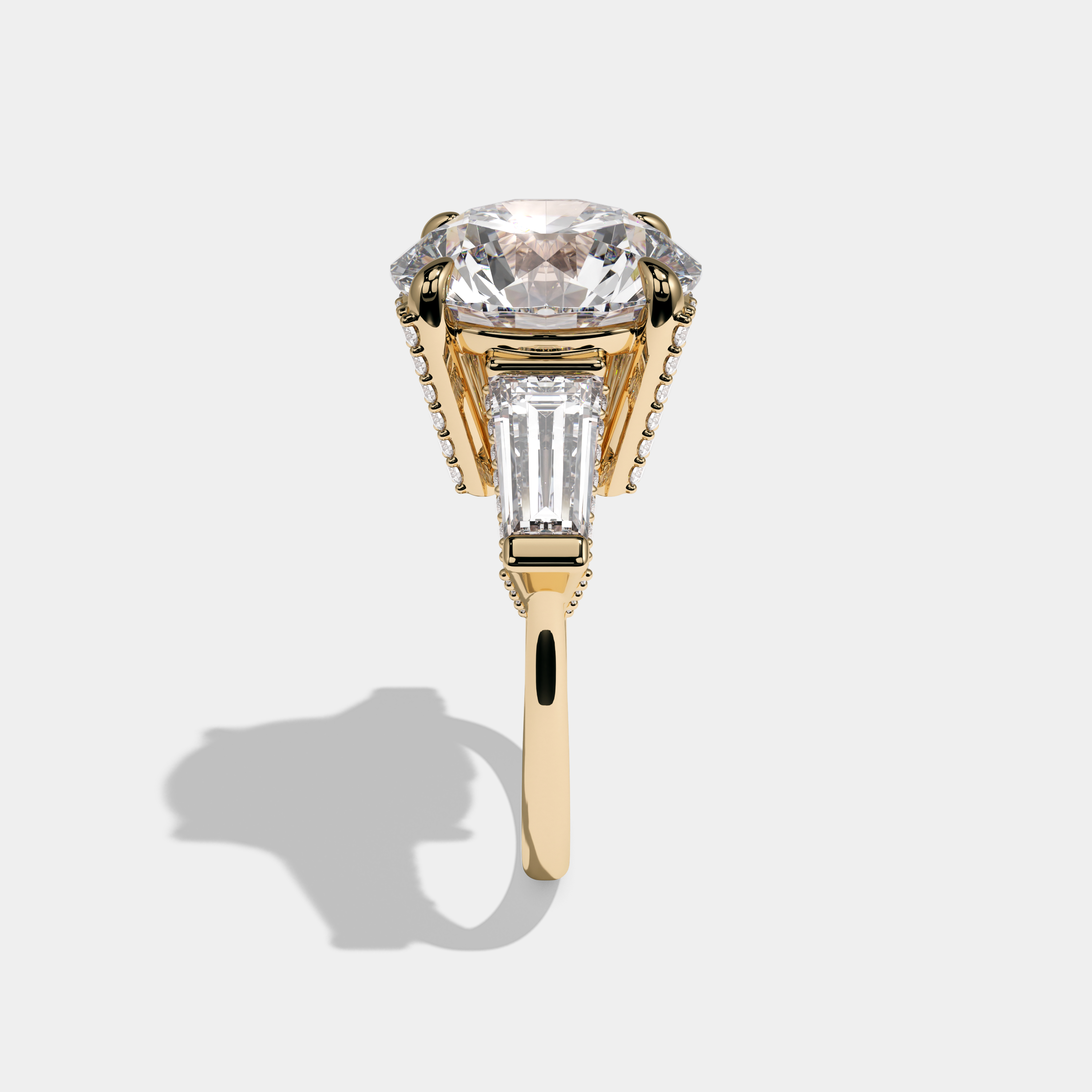 Diana Round Brilliant Cut Diamond Engagement Ring 10ct 18K Yellow Gold