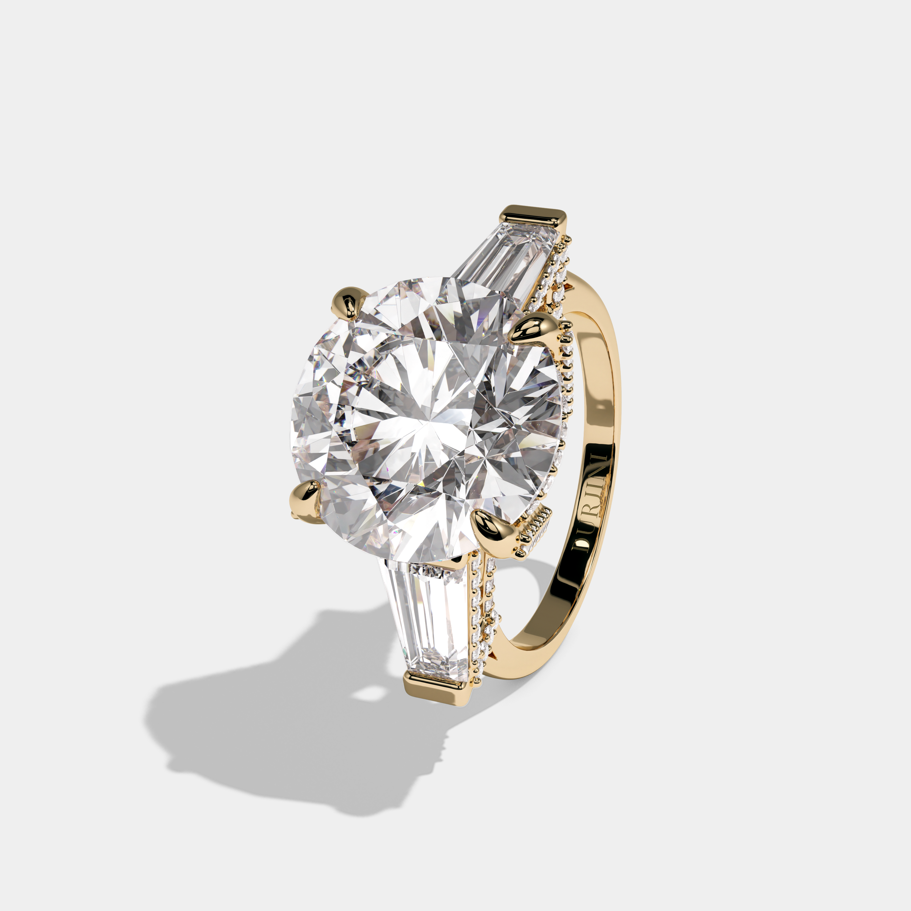 Diana Round Brilliant Cut Diamond Engagement Ring 10ct 18K Yellow Gold