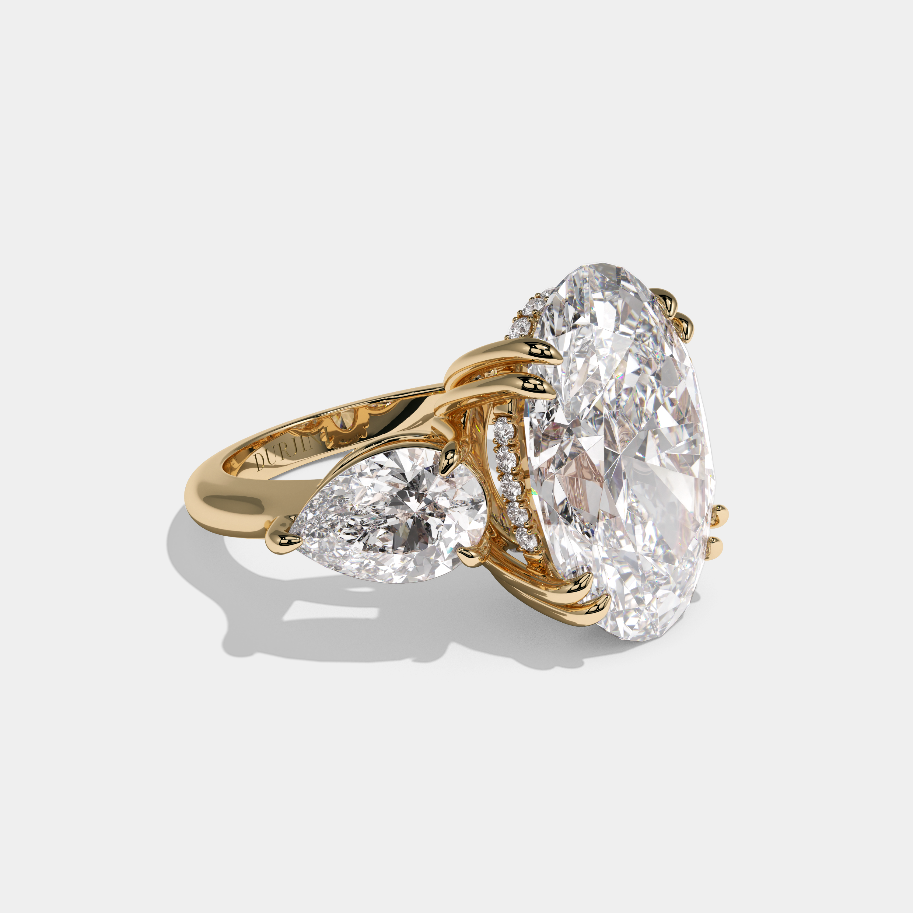 Charlotte Oval Cut Diamond Halo Engagement Ring 12ct 18K Yellow Gold